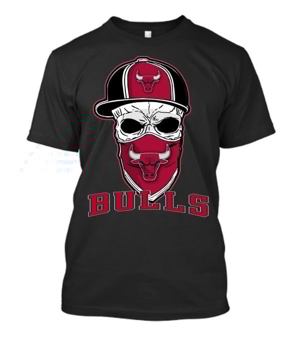 Bulls Skull With Cap And Mask T-Shirt