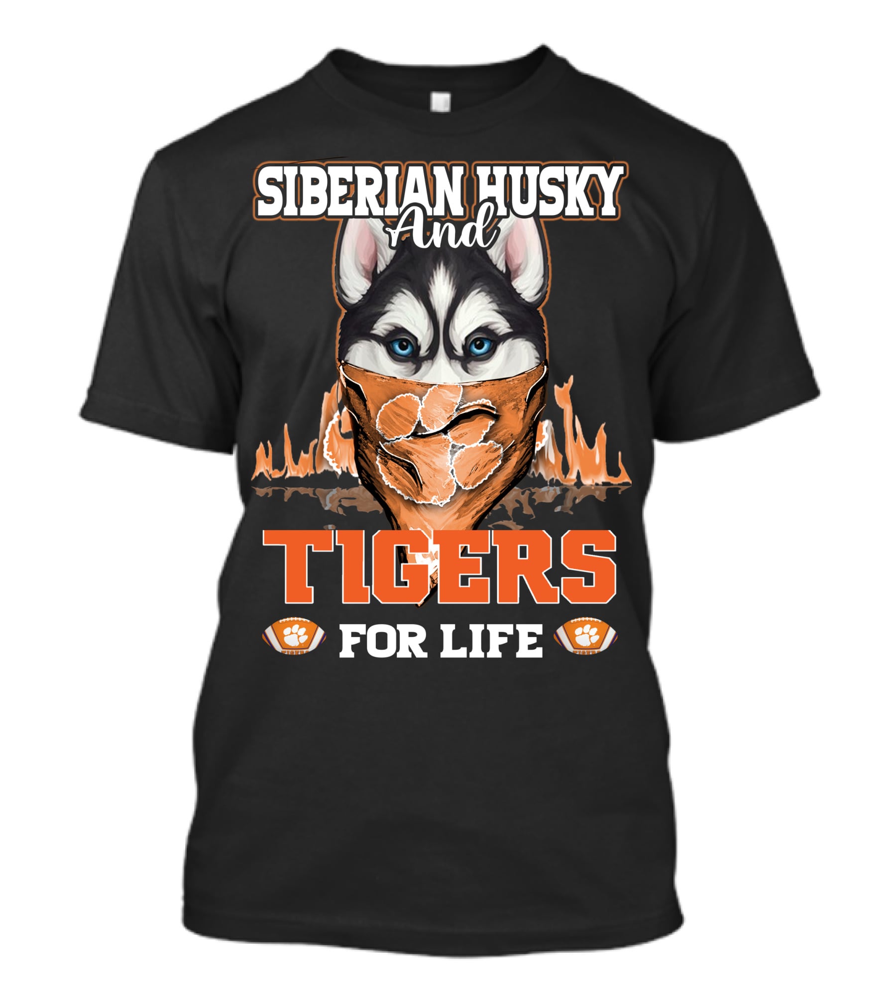 Siberian Husky And Tigers For Life T-Shirt