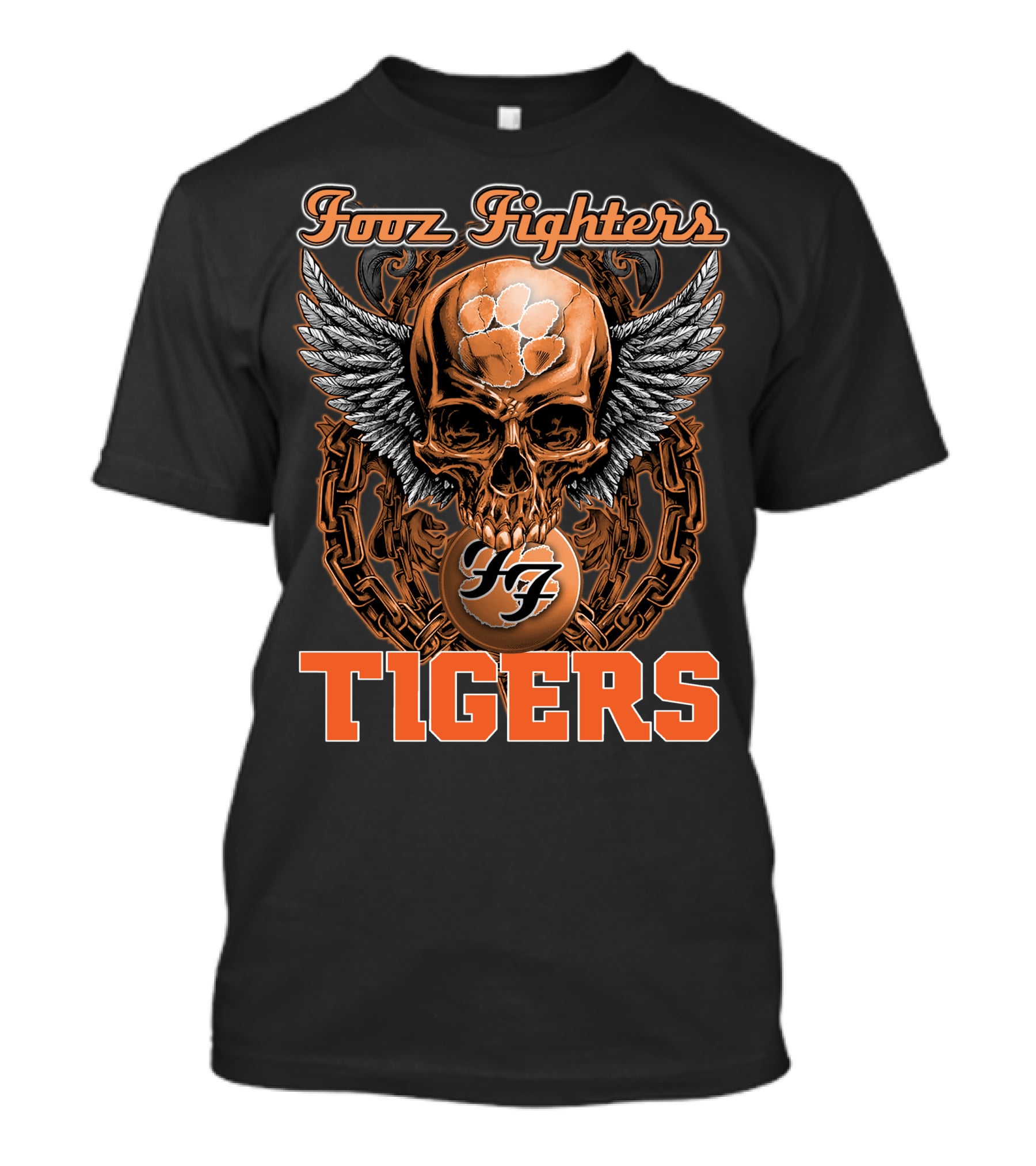 Fooz Fighters Skull Tigers Clemson T-Shirt