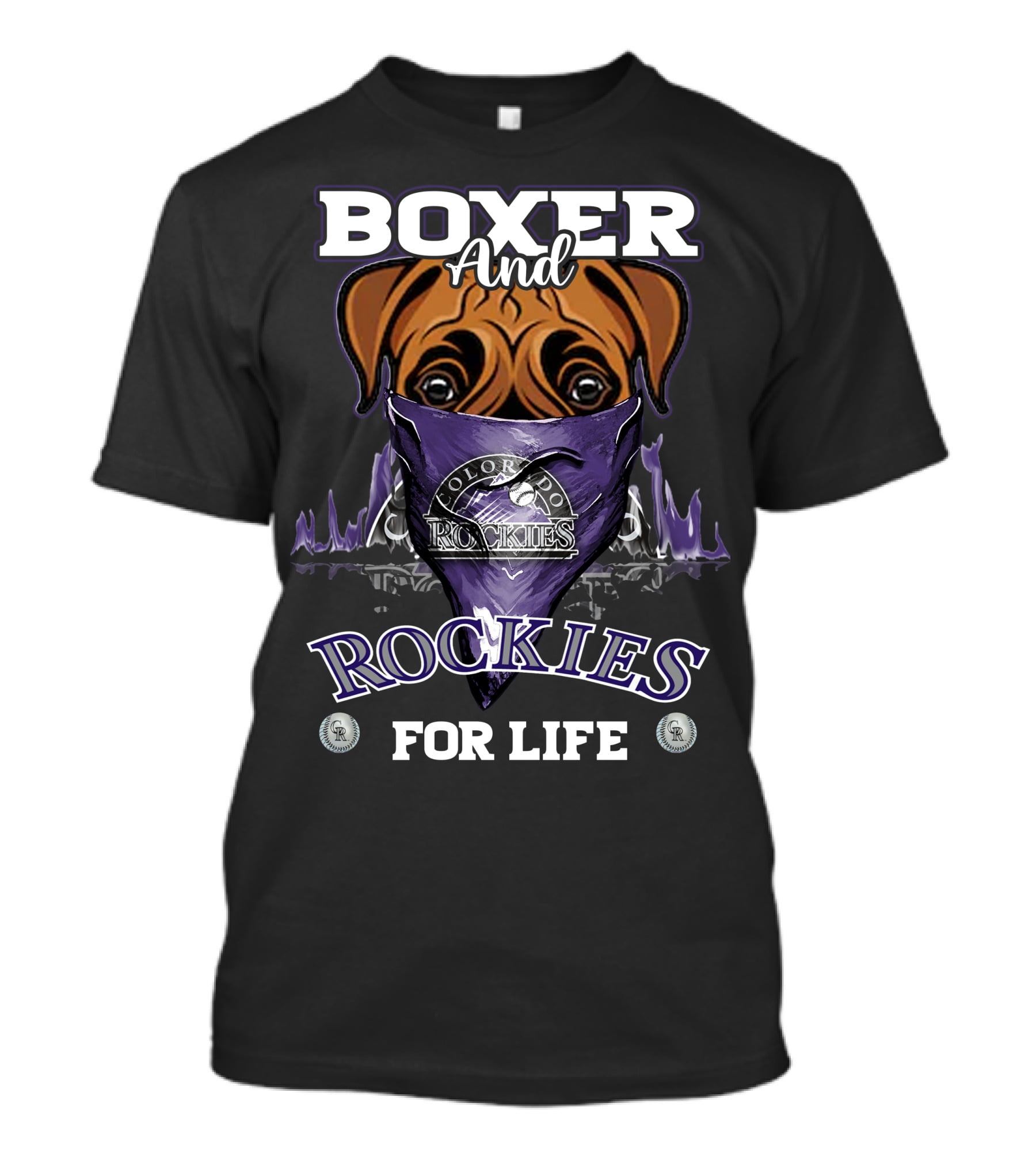 Boxer And Colorado Rockies For Life T-Shirt