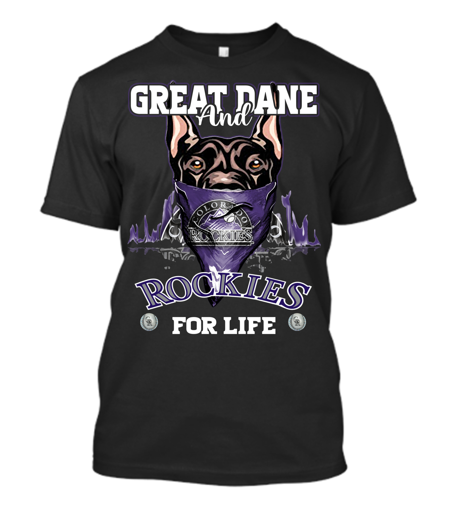 Great Dane And Colorado Rockies For Life T-Shirt