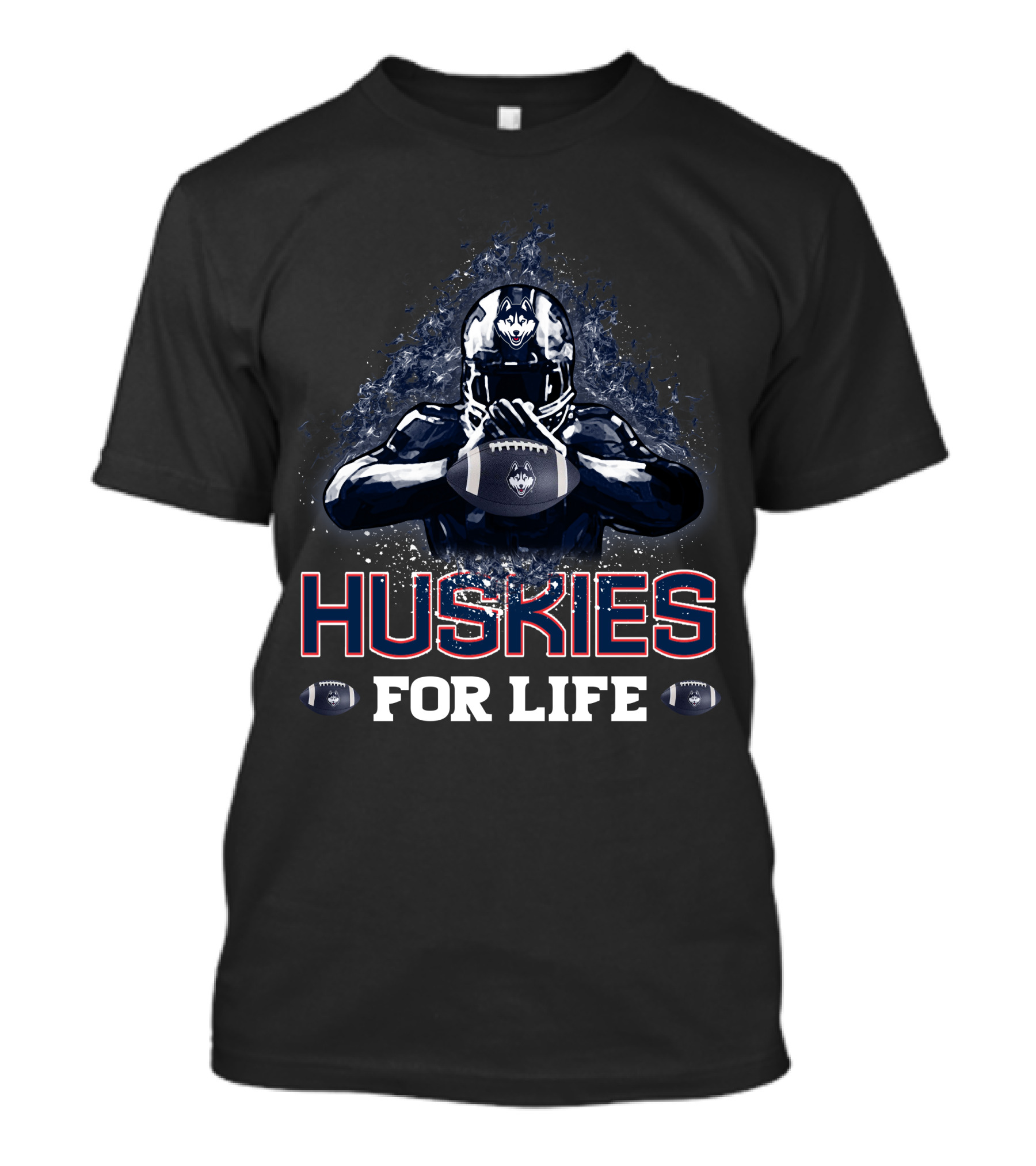 Huskies For Life Connecticut Football Passion T-Shirt