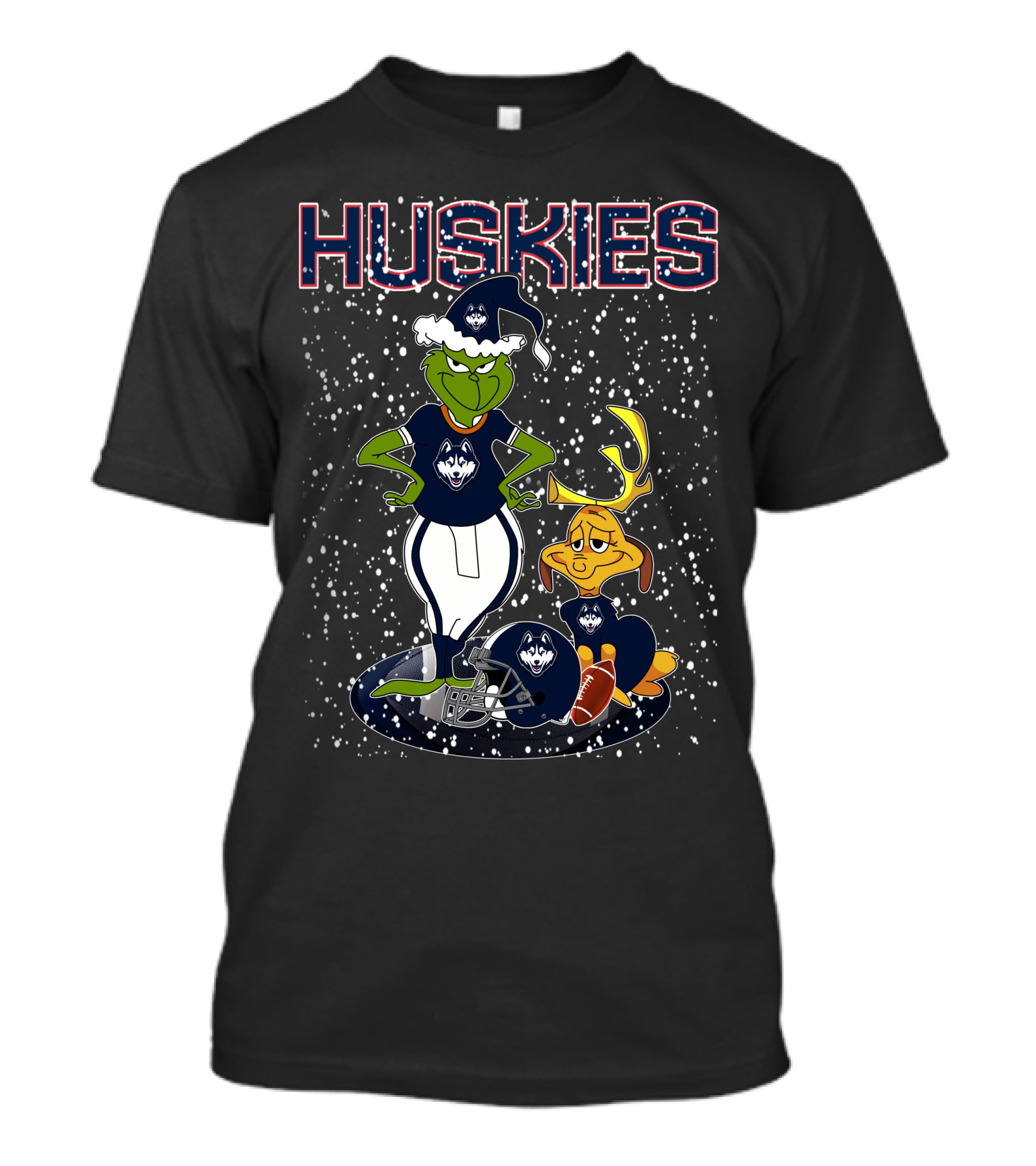 Grinchxmas Huskies Connecticut Snowy Sports T-Shirt