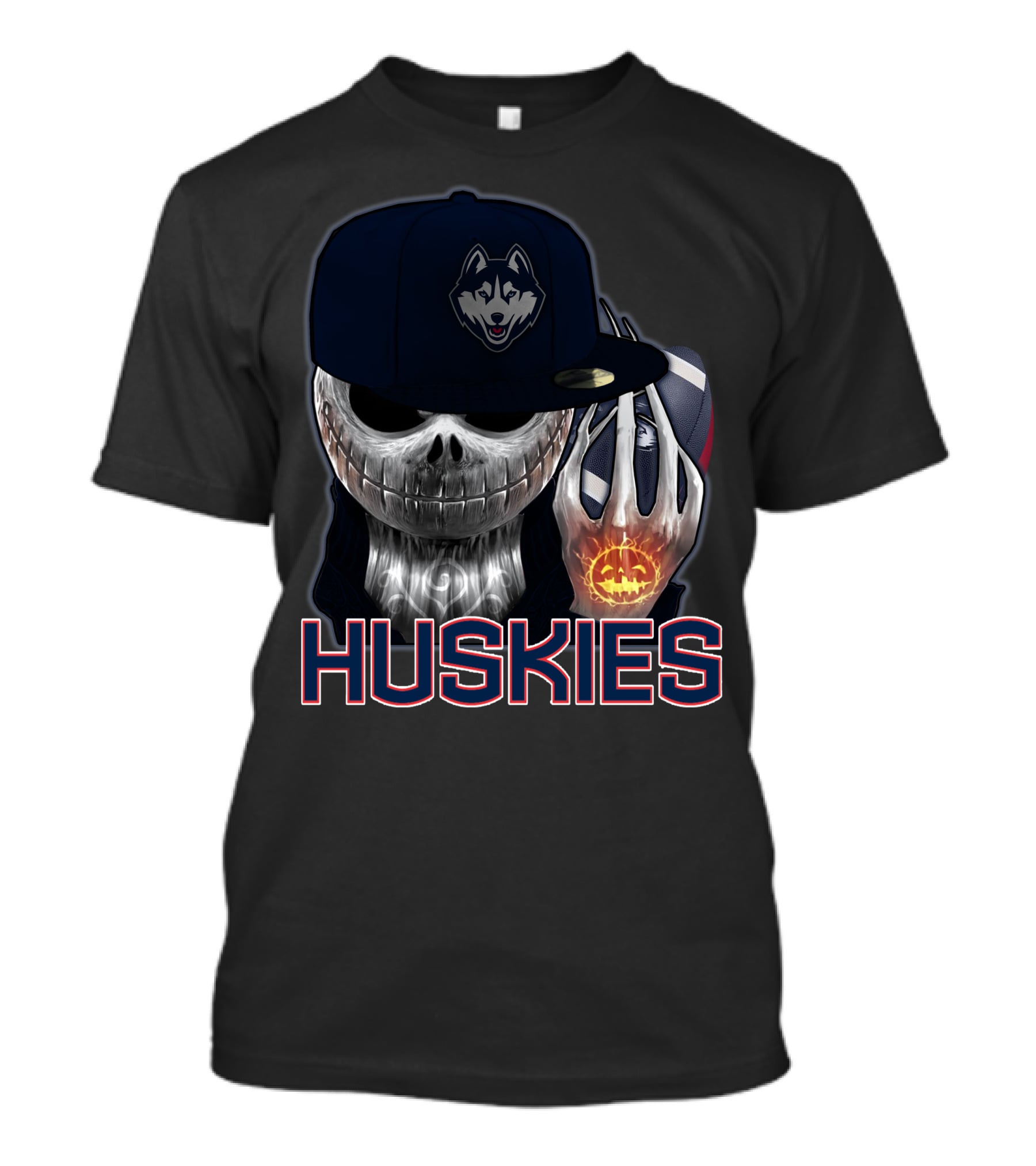 Jackskull Huskies Basketball Halloween Huskies T-Shirt