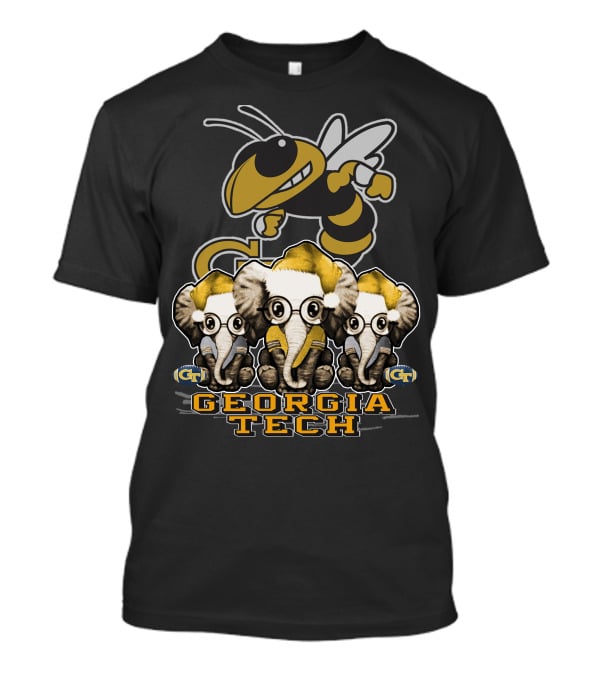 Elephan Christmas Georgia Tech Yellow Jackets T-Shirt