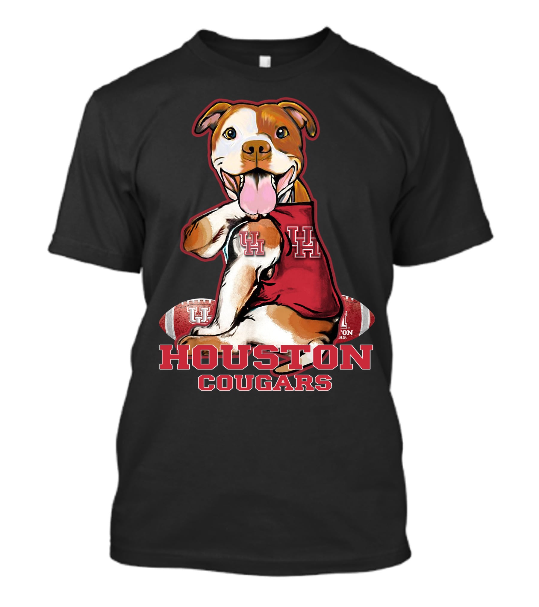 Houston Cougars UH Pittbull Football T-Shirt