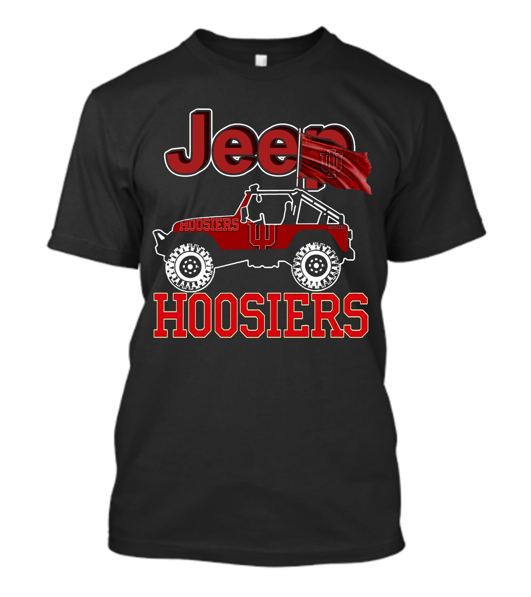 Jeep Indiana Hoosiers Red Flag T-Shirt