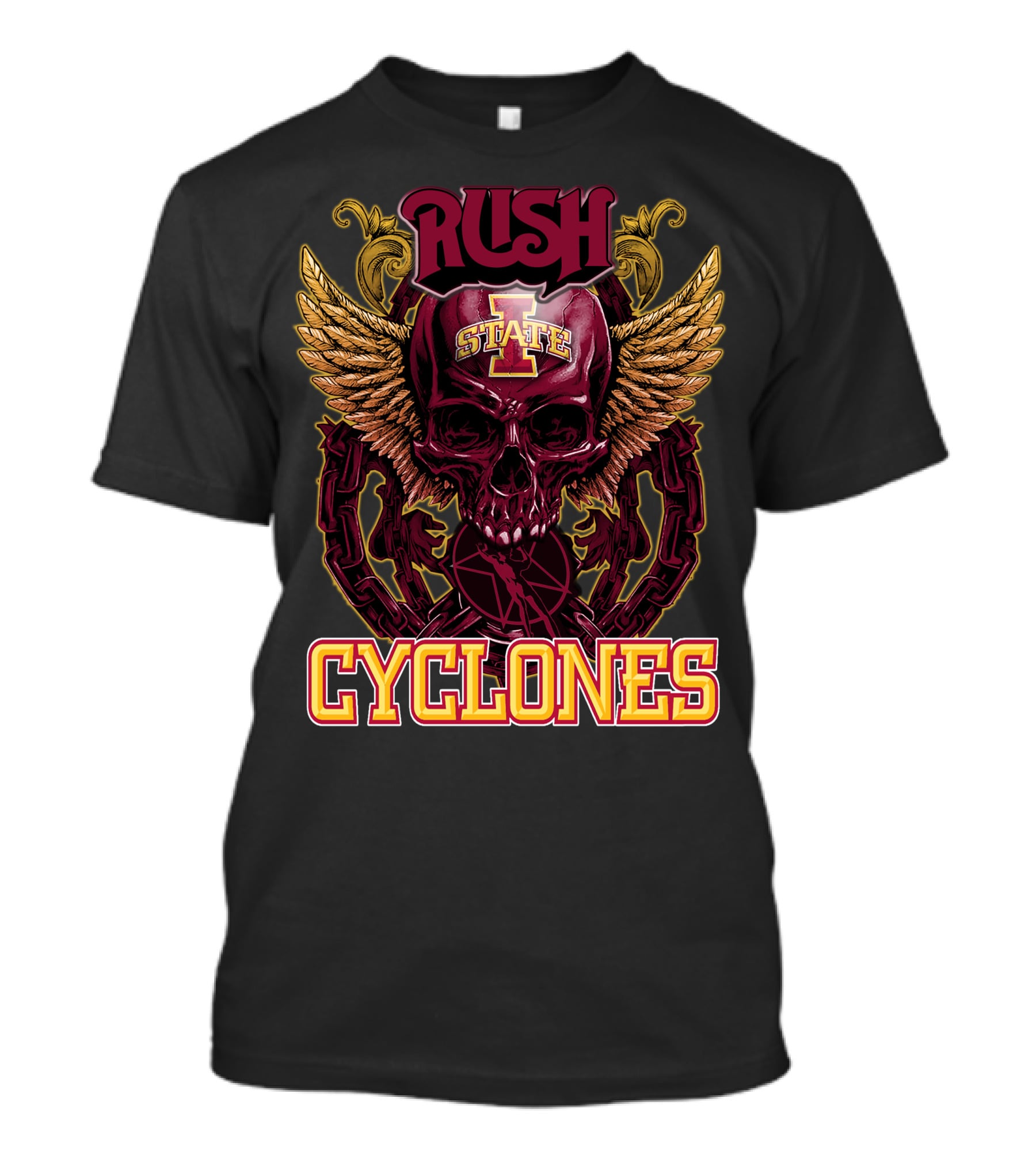 Rush Iowa State Cyclones Skull Wings T-Shirt