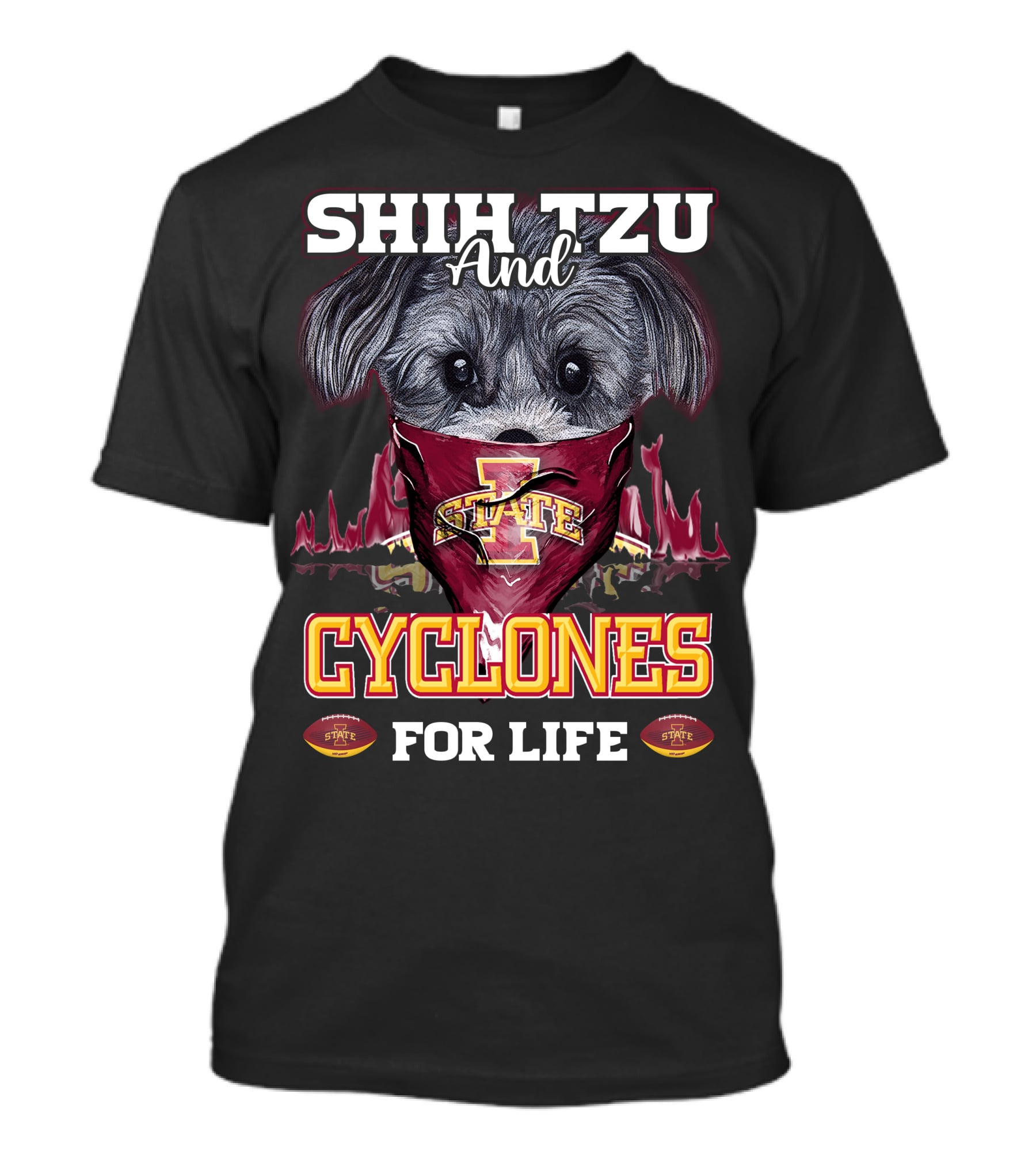 Shih Tzu And Cyclones For Life Iowa State Cyclones T-Shirt