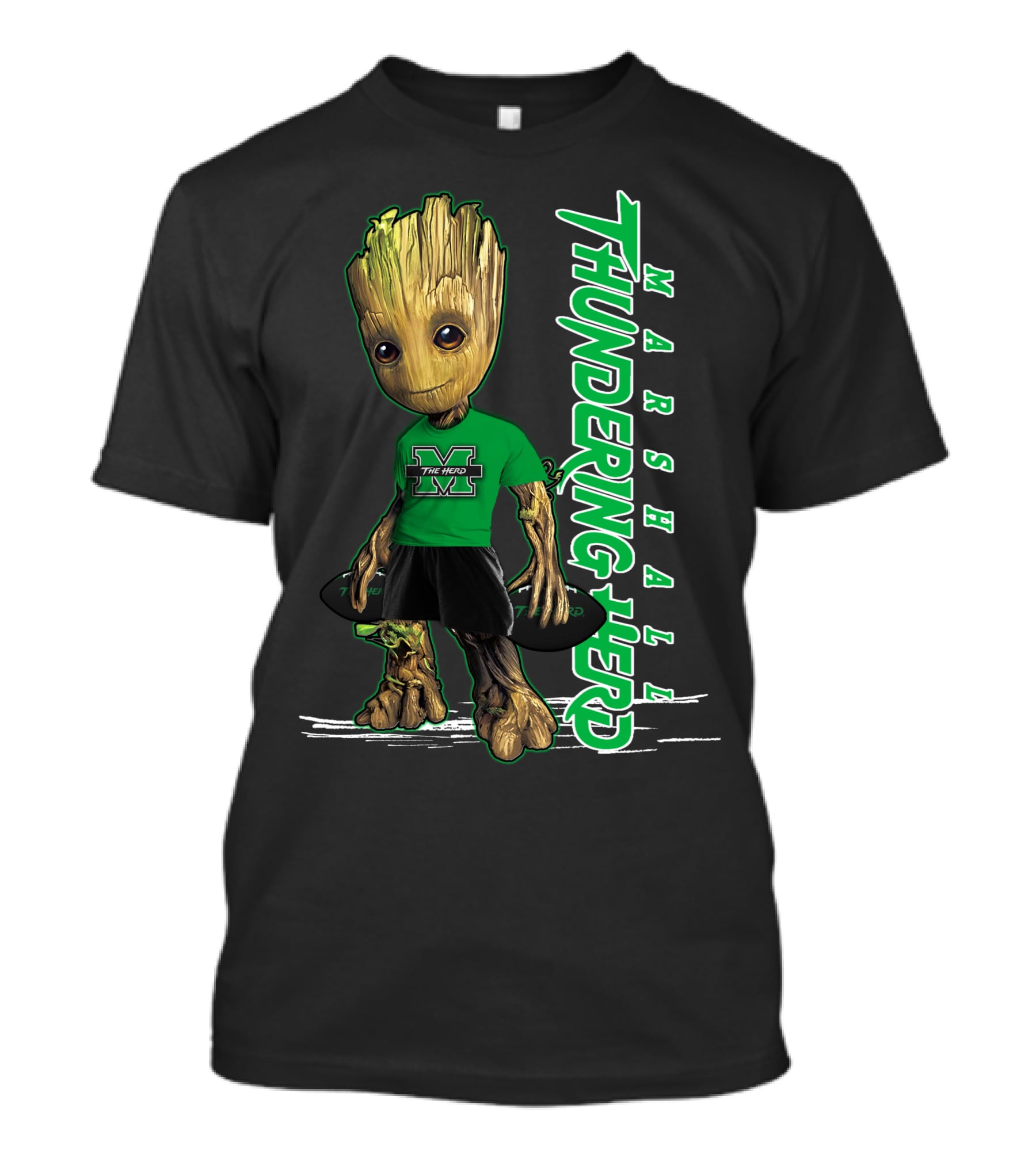 Groot Marshall Thundering Herd M Logo Character T-Shirt