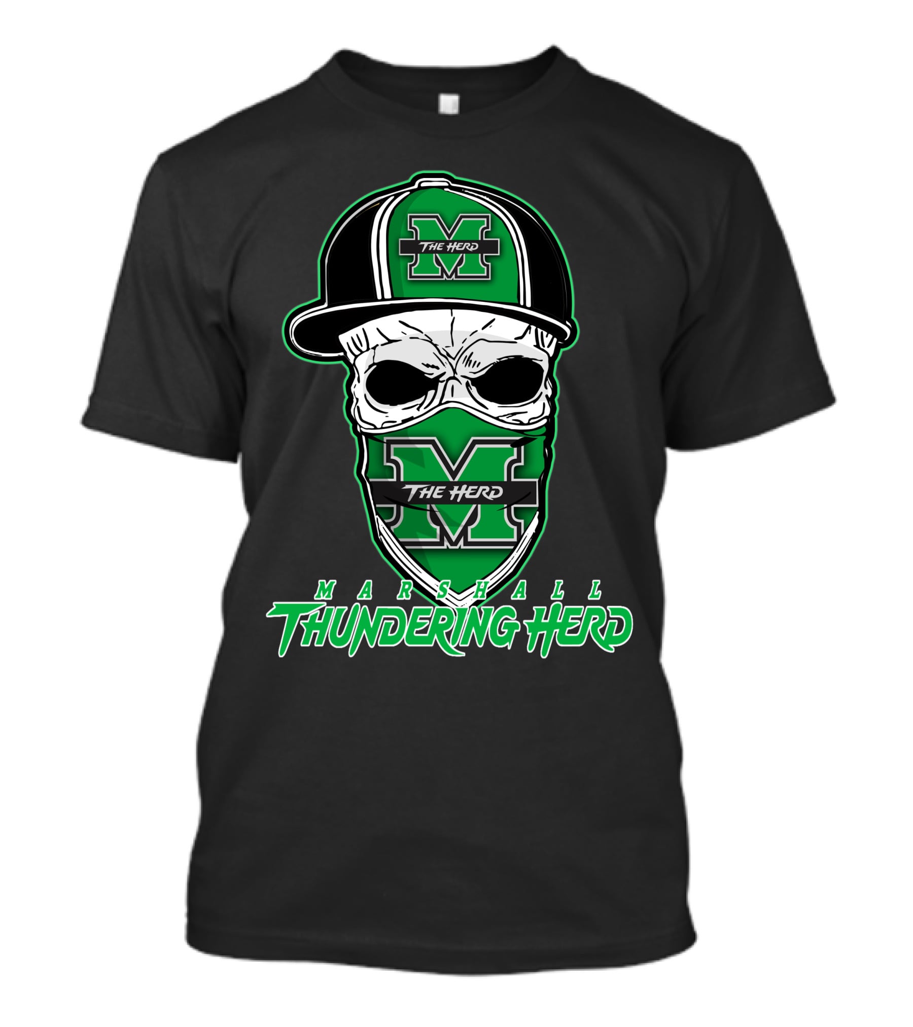 Marshall Thundering Herd Skull Hat The Herd M T-Shirt