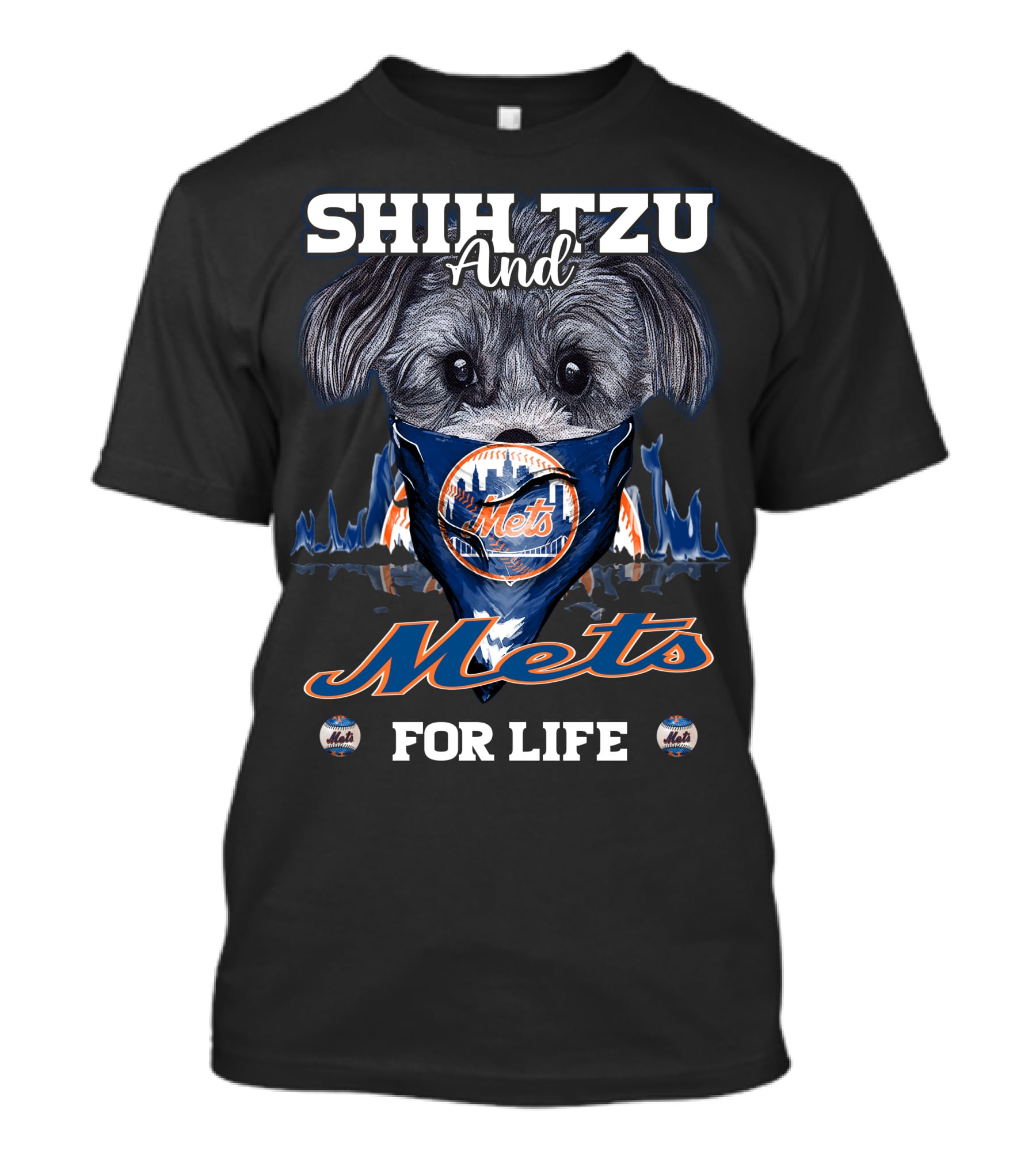 Shih Tzu And Mets For Life New York Mets T-Shirt