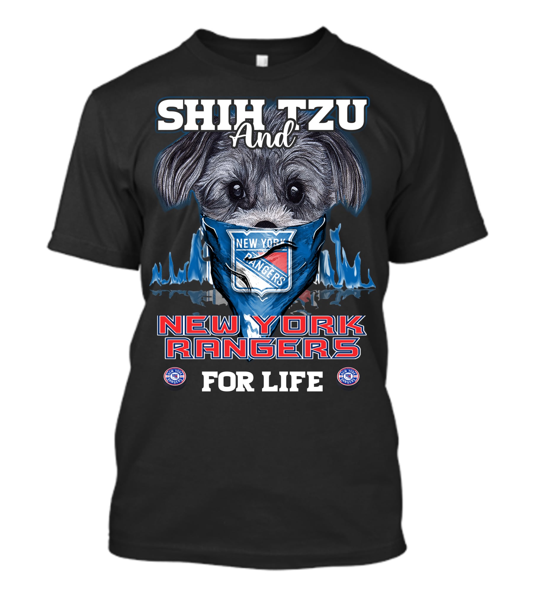 Shih Tzu And New York Rangers For Life T-Shirt