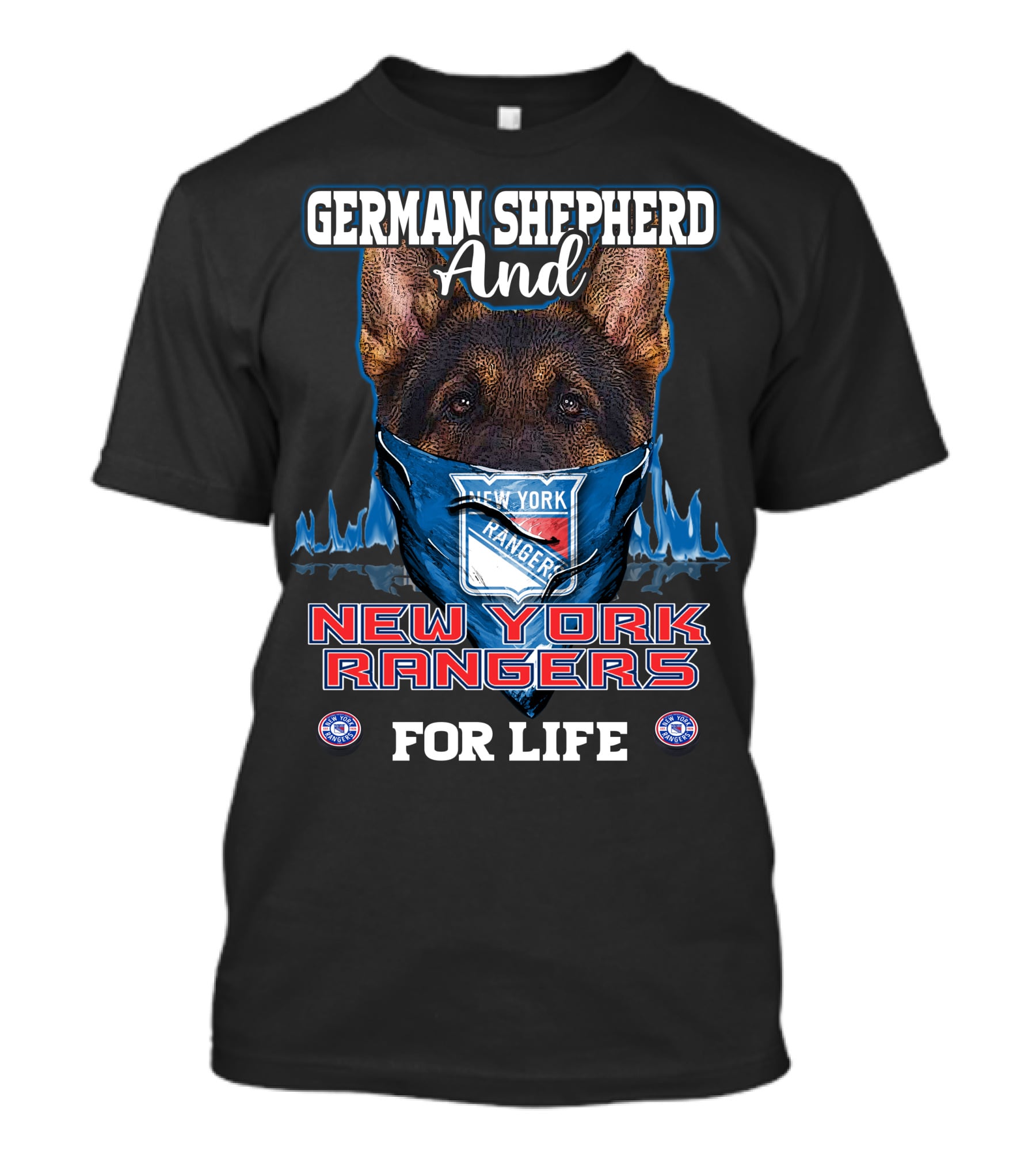German Shepherd And New York Rangers For Life T-Shirt