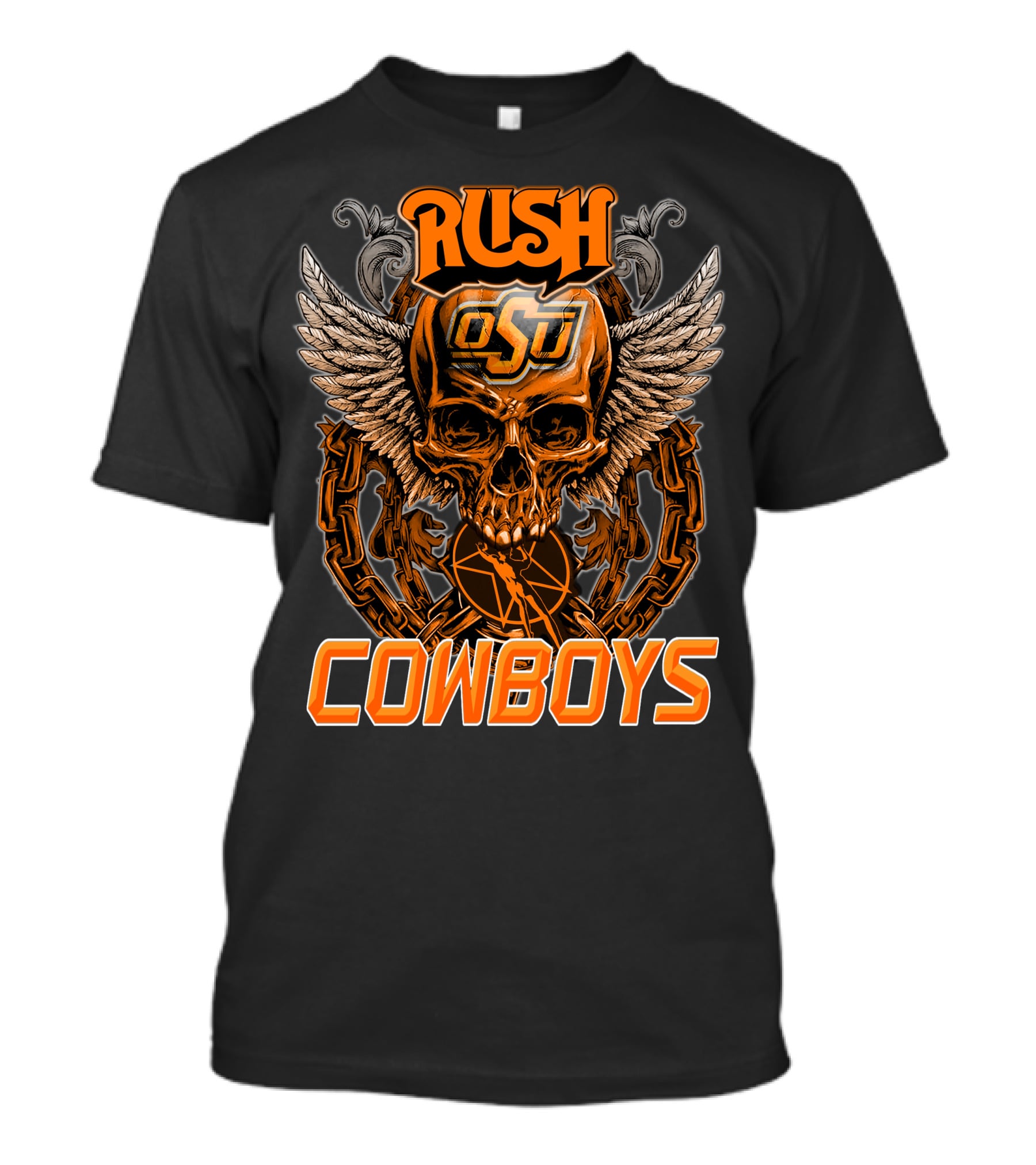 Rush OSU Cowboys Winged Skull T-Shirt