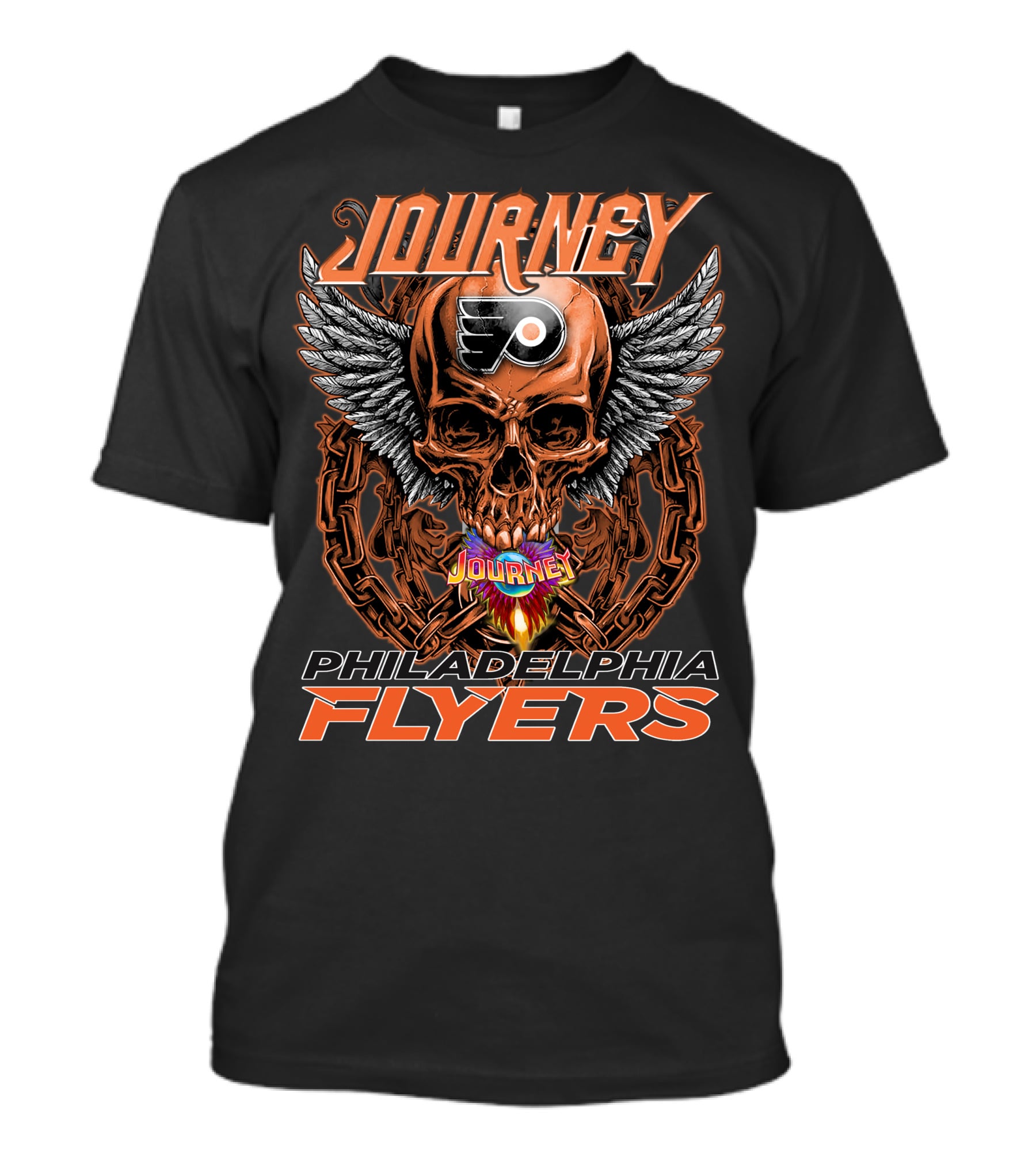 Journey Philadelphia Flyers Skull Wings T-Shirt