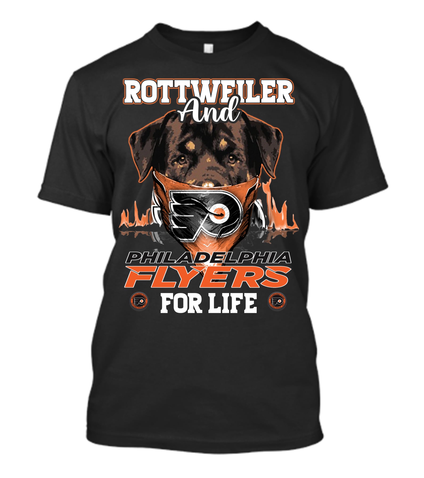 Rottweiler And Philadelphia Flyers For Life T-Shirt