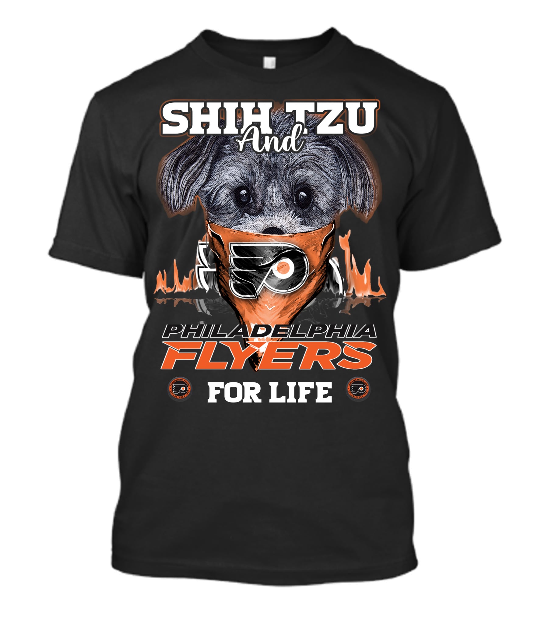 Shih Tzu And Philadelphia Flyers For Life T-Shirt