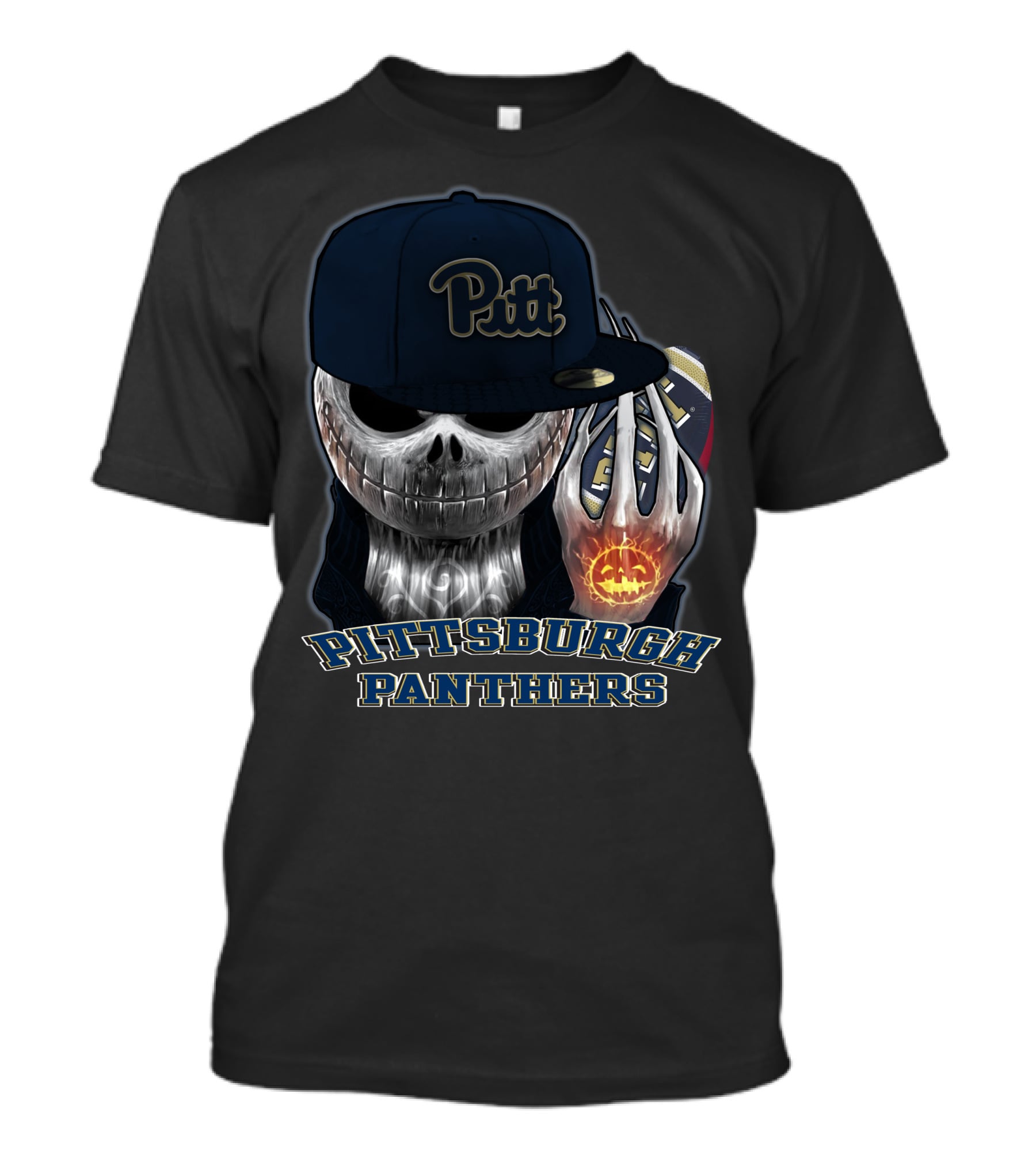 Pittsburgh Panthers Jackskull Pitt Hat Football Pumpkin T-Shirt