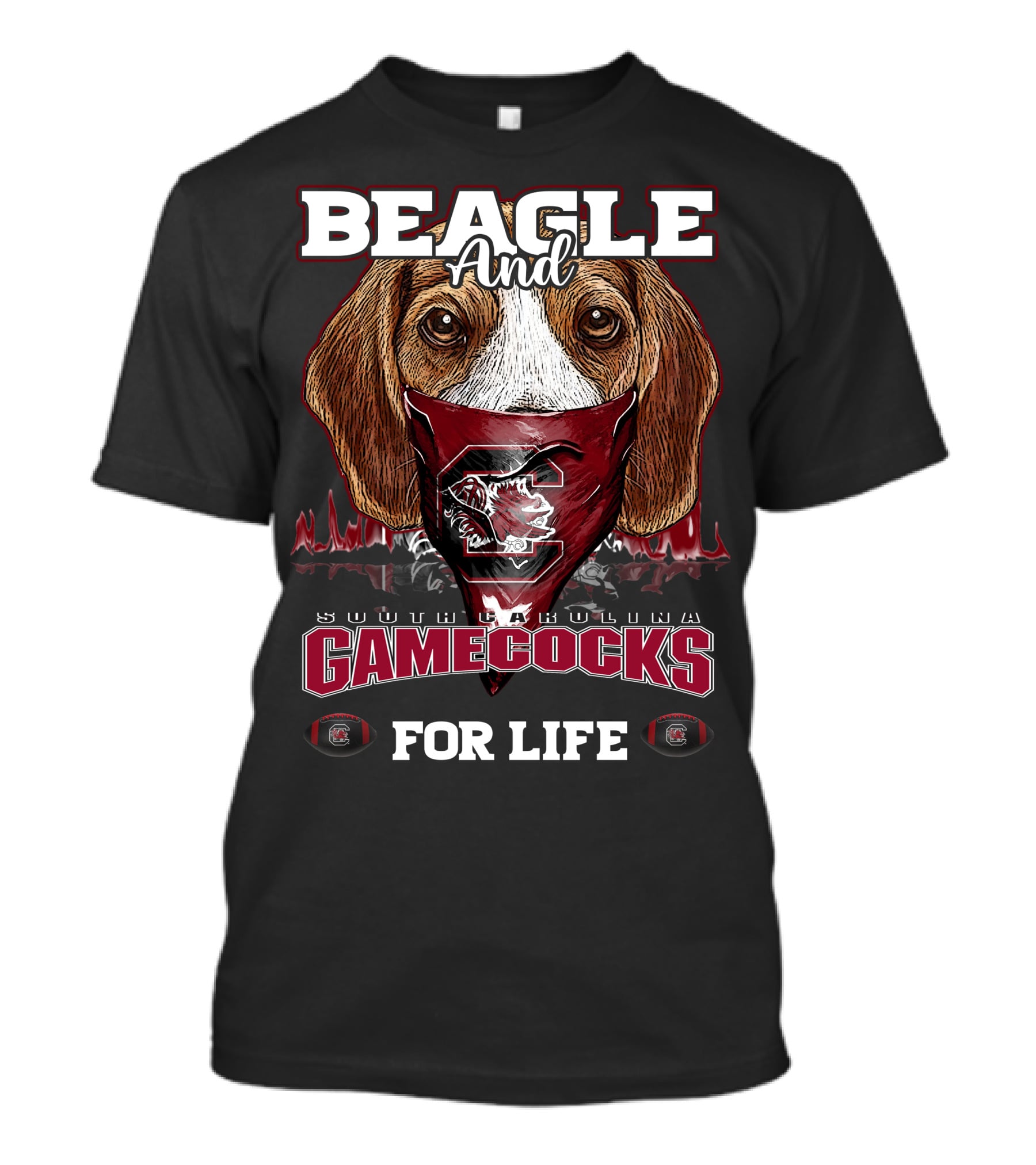 Beagle And South Carolina Gamecocks For Life T-Shirt