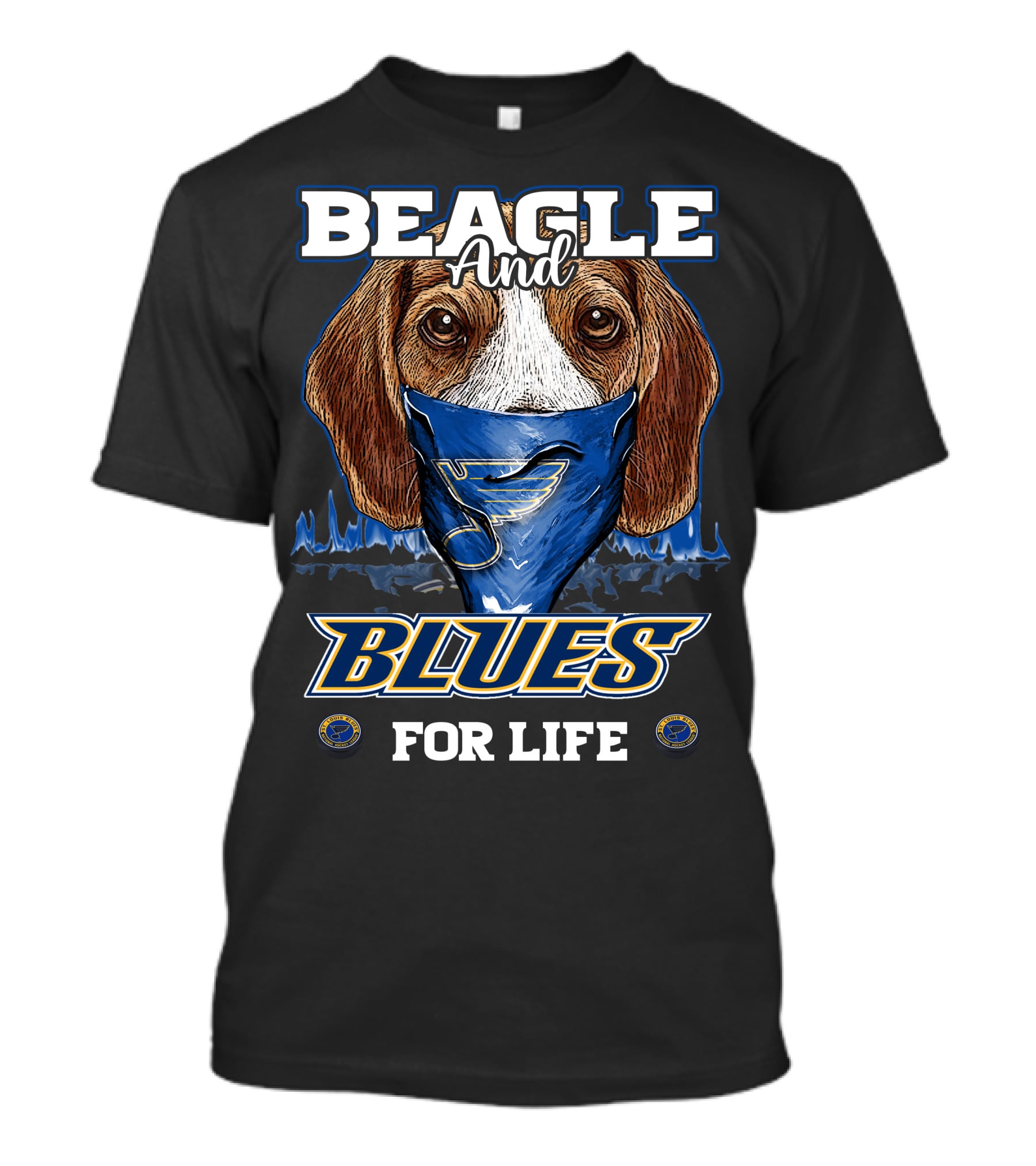 Beagle And Blues For Life St. Louis Blues Hockey T-Shirt