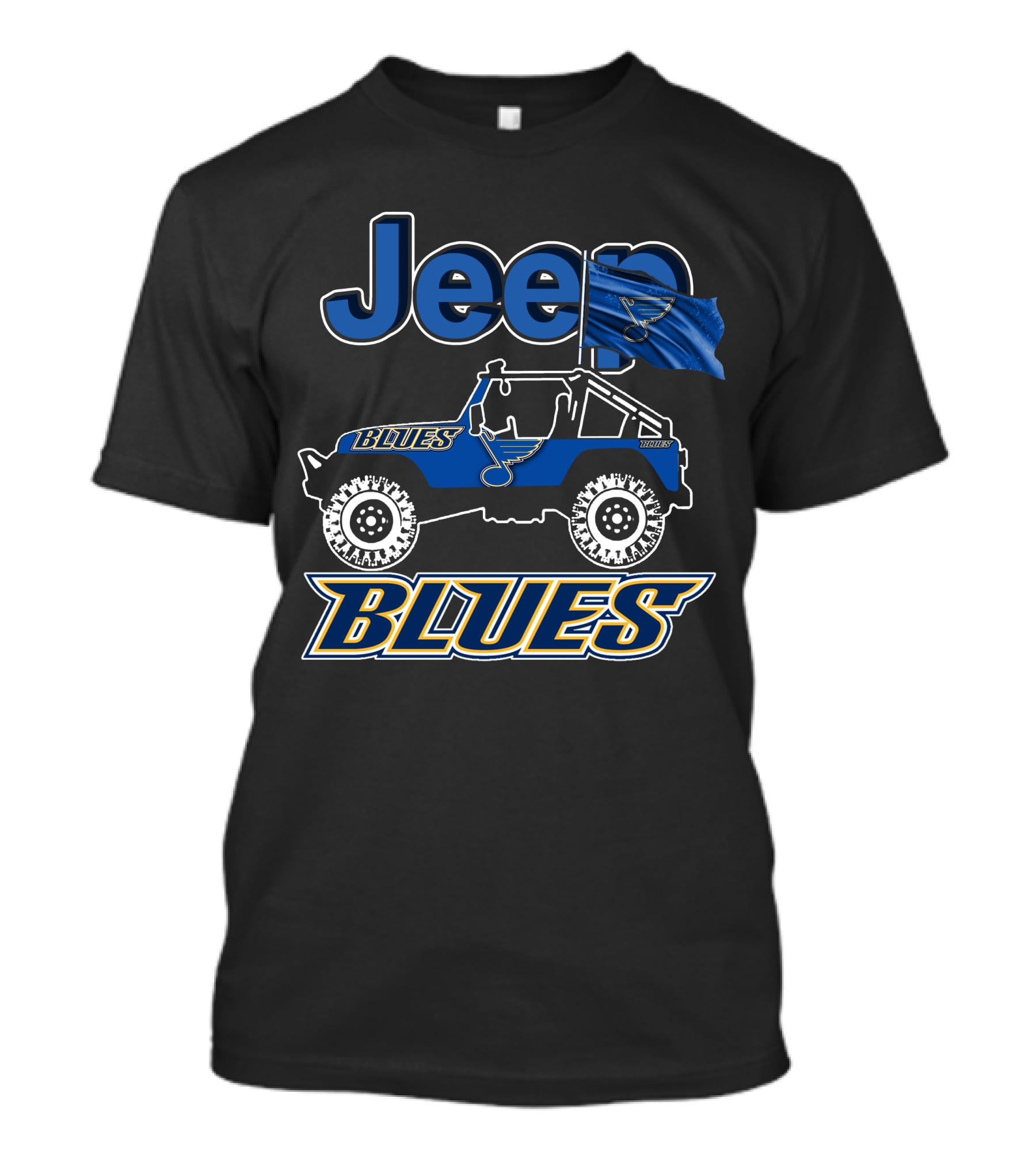 Jeep St. Louis Blues Flag And Vehicle Fan Gear T-Shirt
