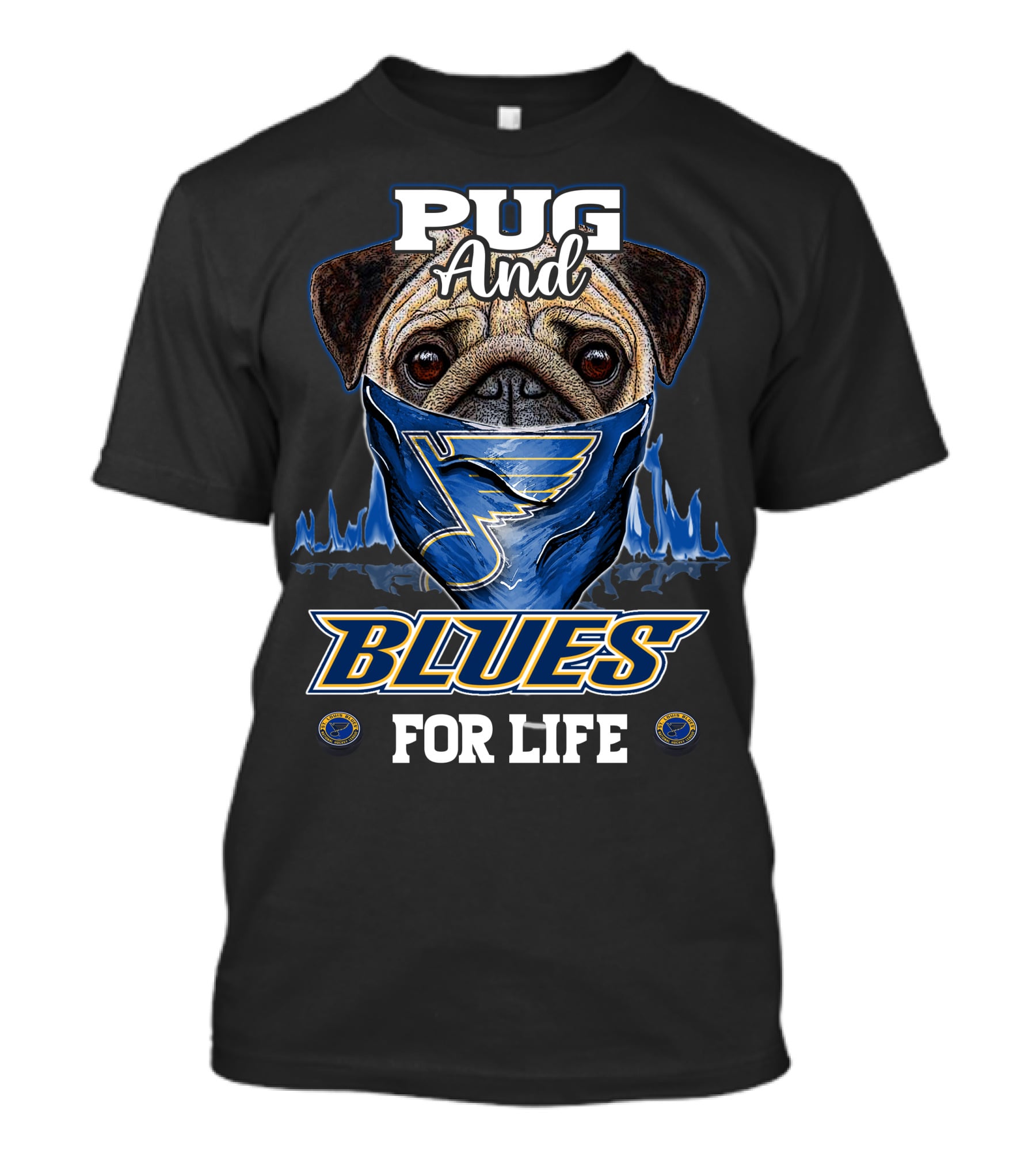 Pug And Blues For Life St. Louis T-Shirt