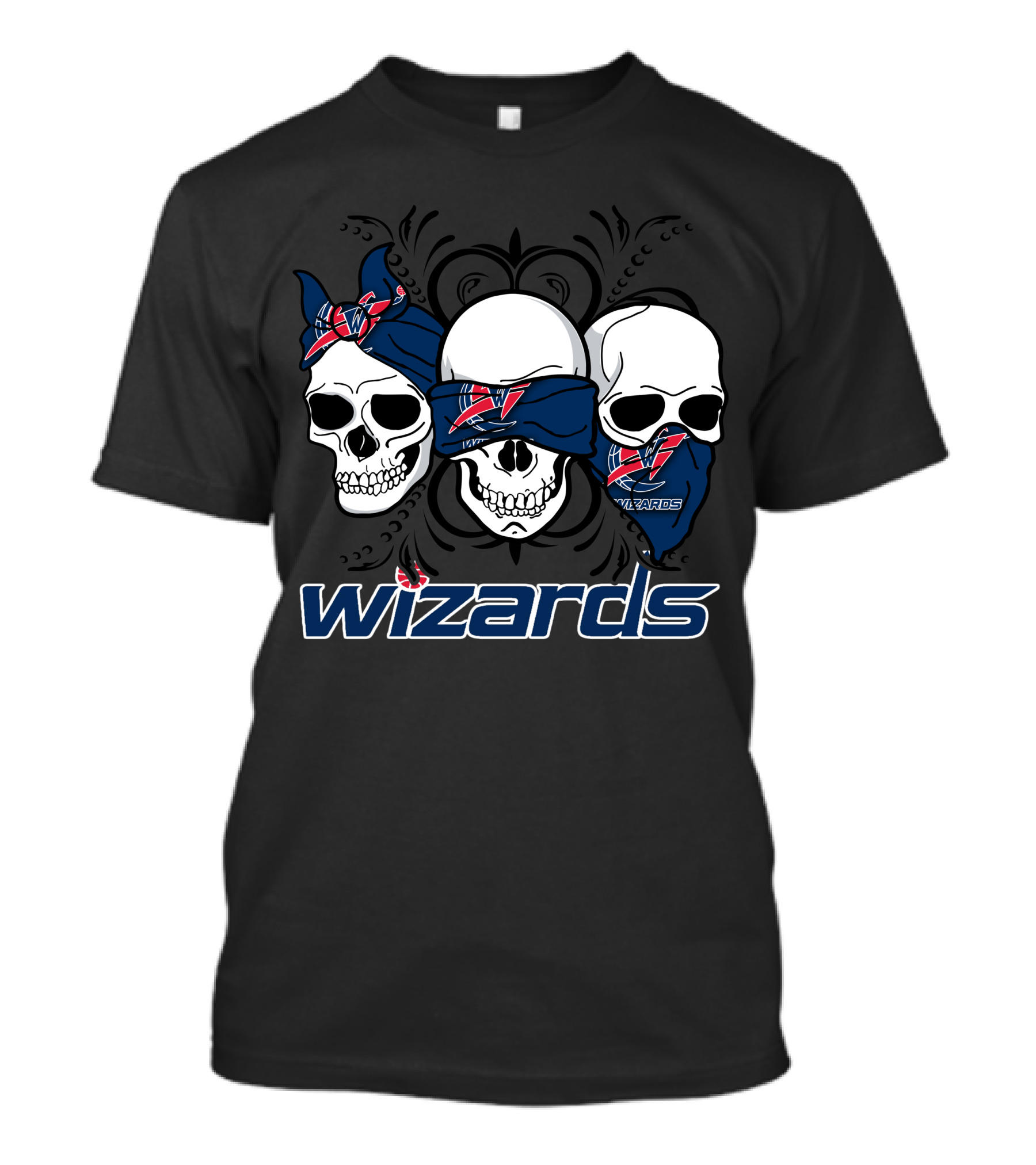 Washington Wizards Three Bandana Skulls T-Shirt
