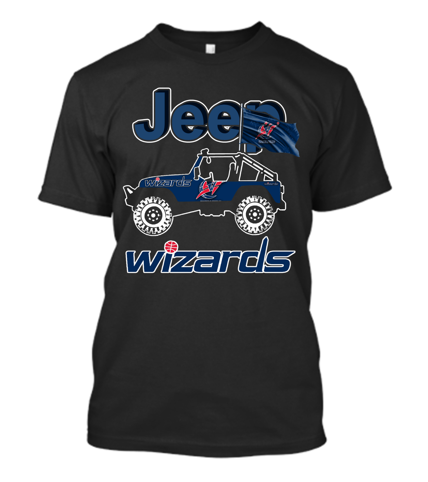 Jeep Wizards Basketball Washington Team Collaboration T-Shirt