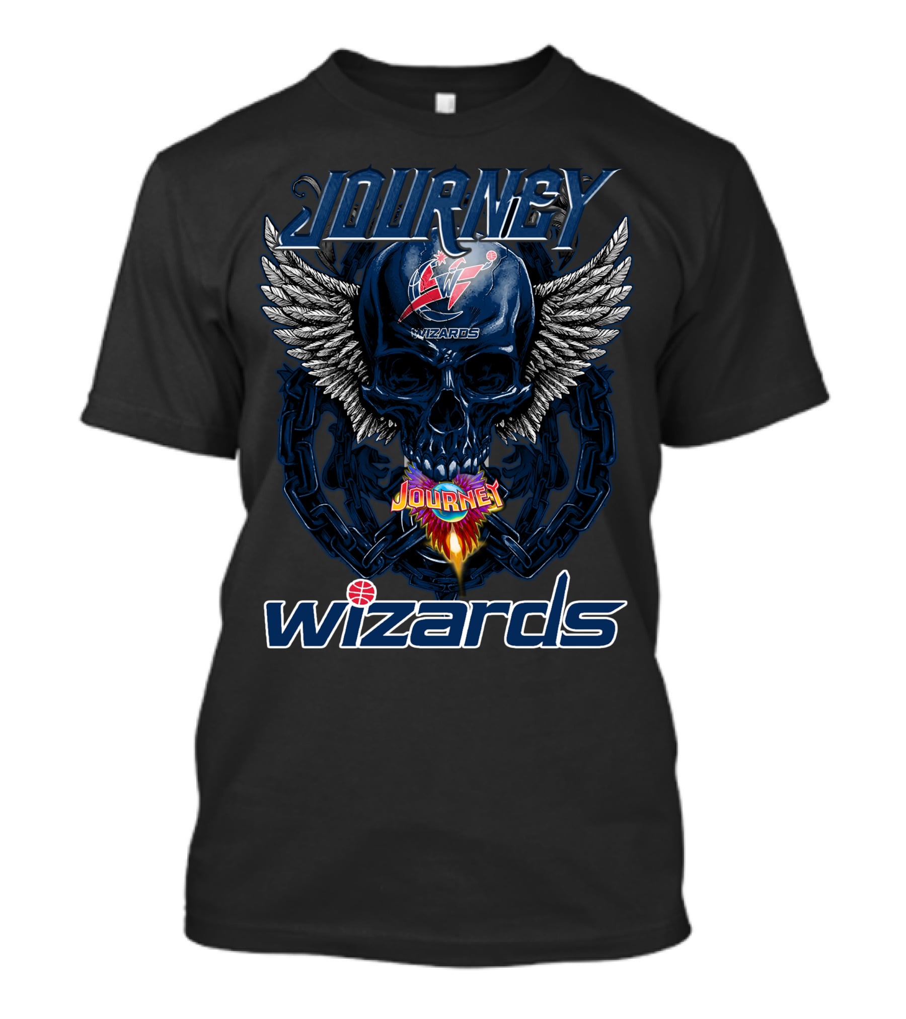 Journey Wizards Skull Wings Basketball T-Shirt
