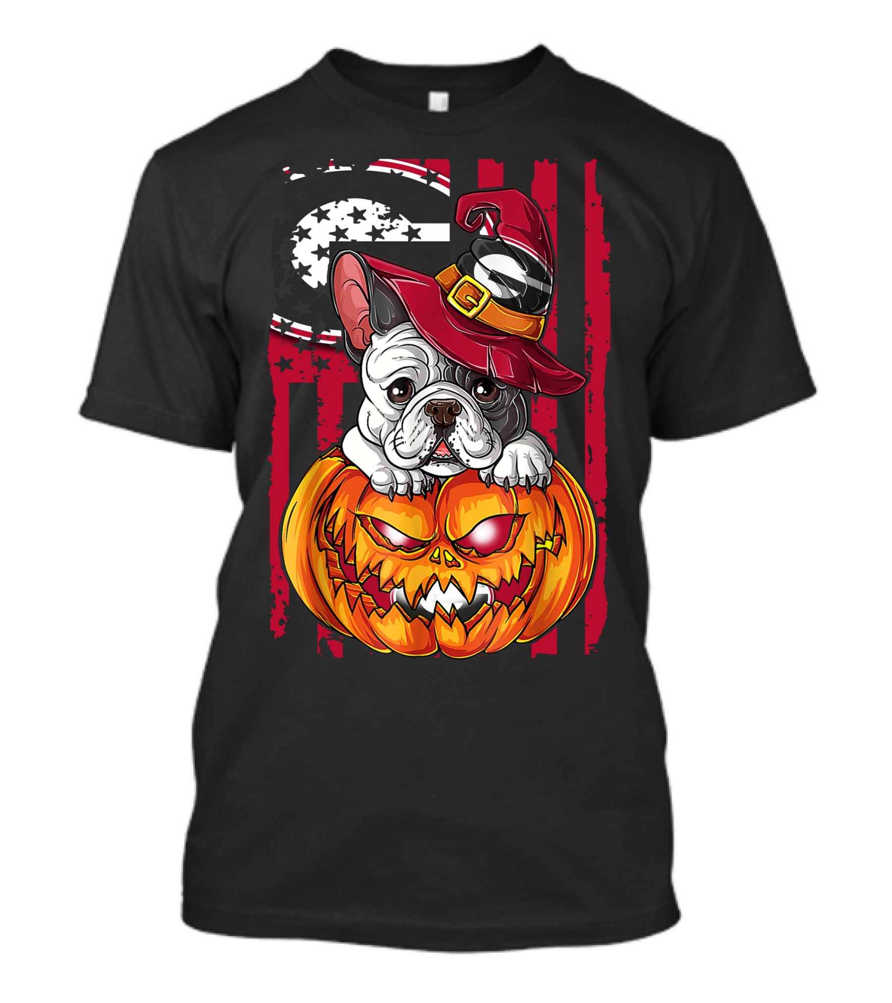 Hlw Bulldog Georgia Bulldogs Halloween Pumpkin And Witch Hat T-Shirt