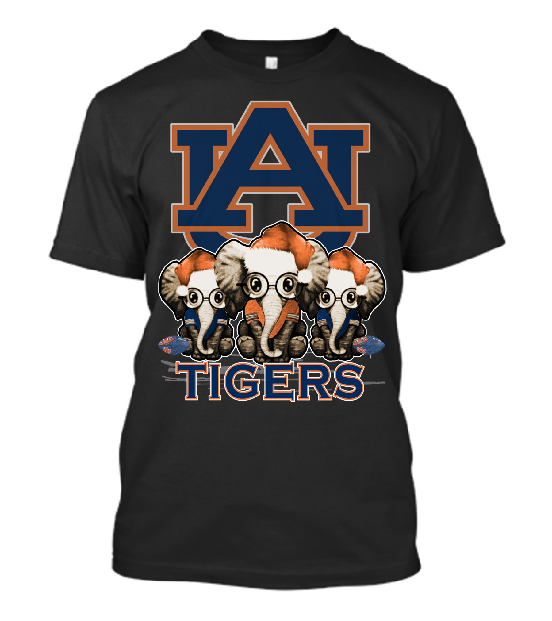 Auburn Tigers Christmas Elephants T-Shirt