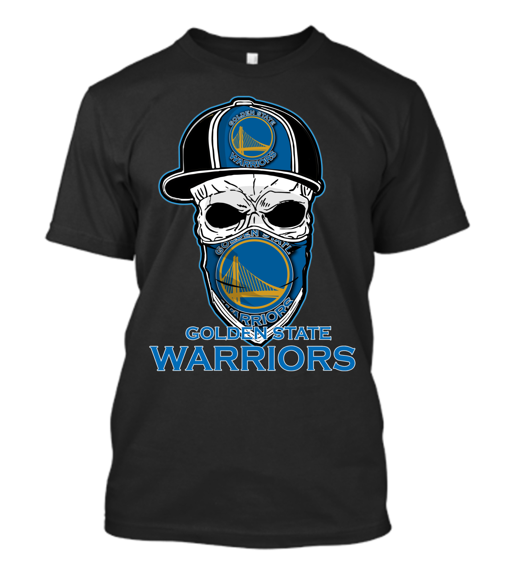 Golden State Warriors Skull Hat T-Shirt