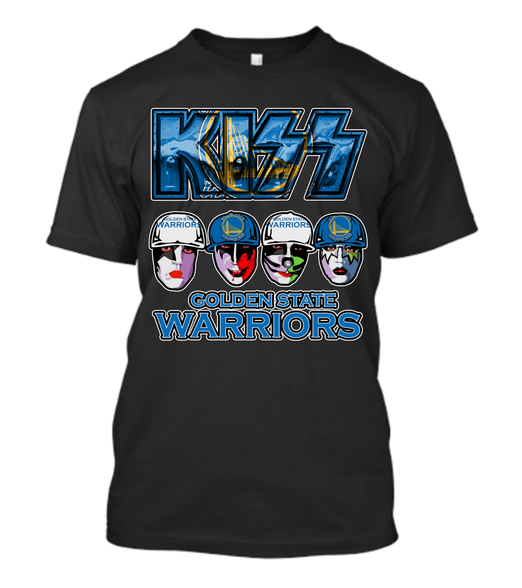 Kiss Golden State Warriors Basketball Iconic Faces T-Shirt