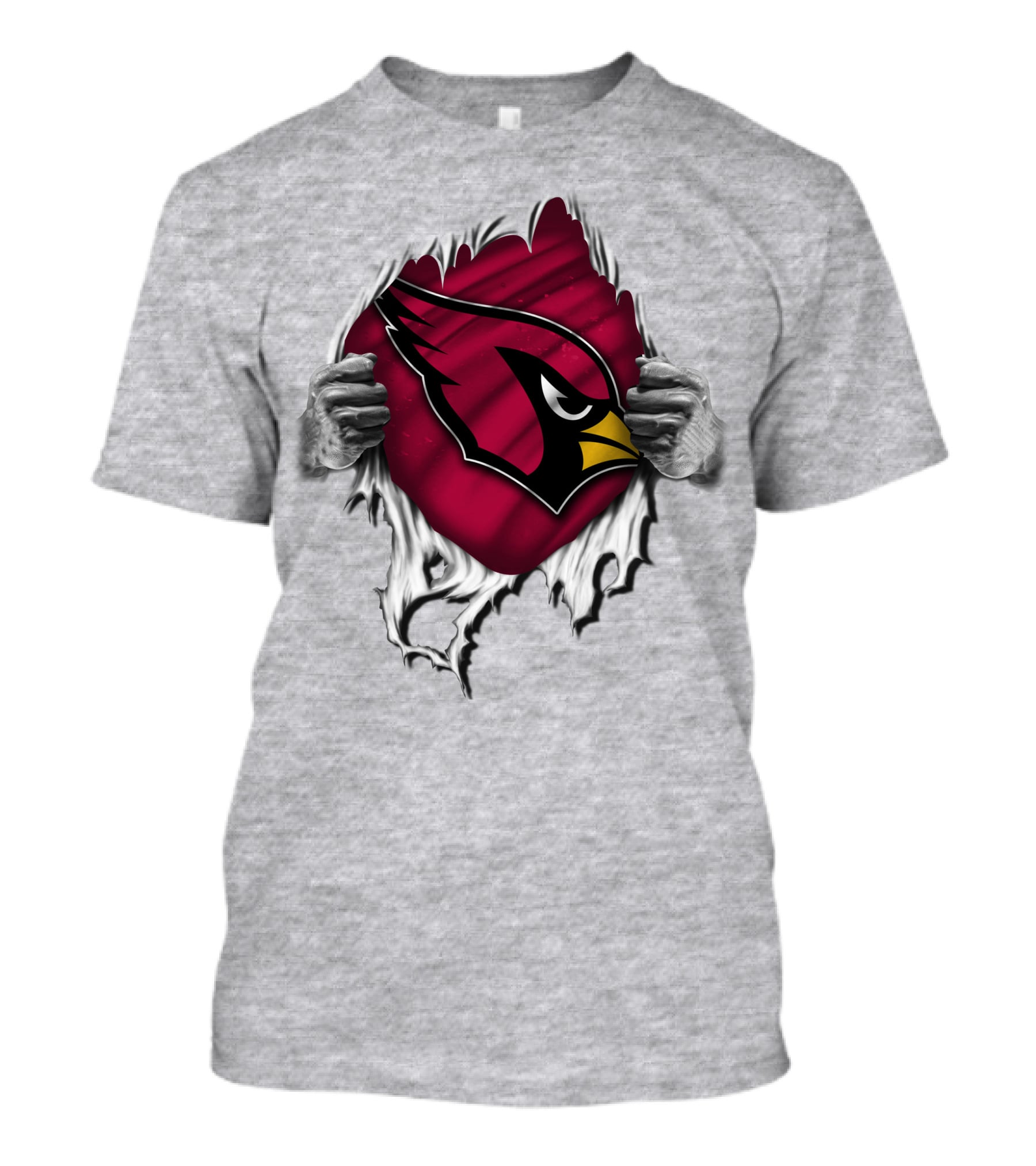 Torn Arizona Cardinals Logo Revealing Hidden Strength T-Shirt
