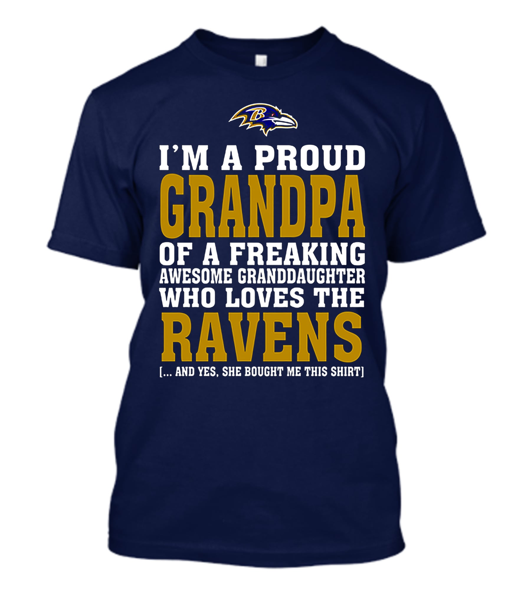Baltimore Ravens Proud Grandpa Of Awesome Granddaughter Who Loves The Ravens T-Shirt
