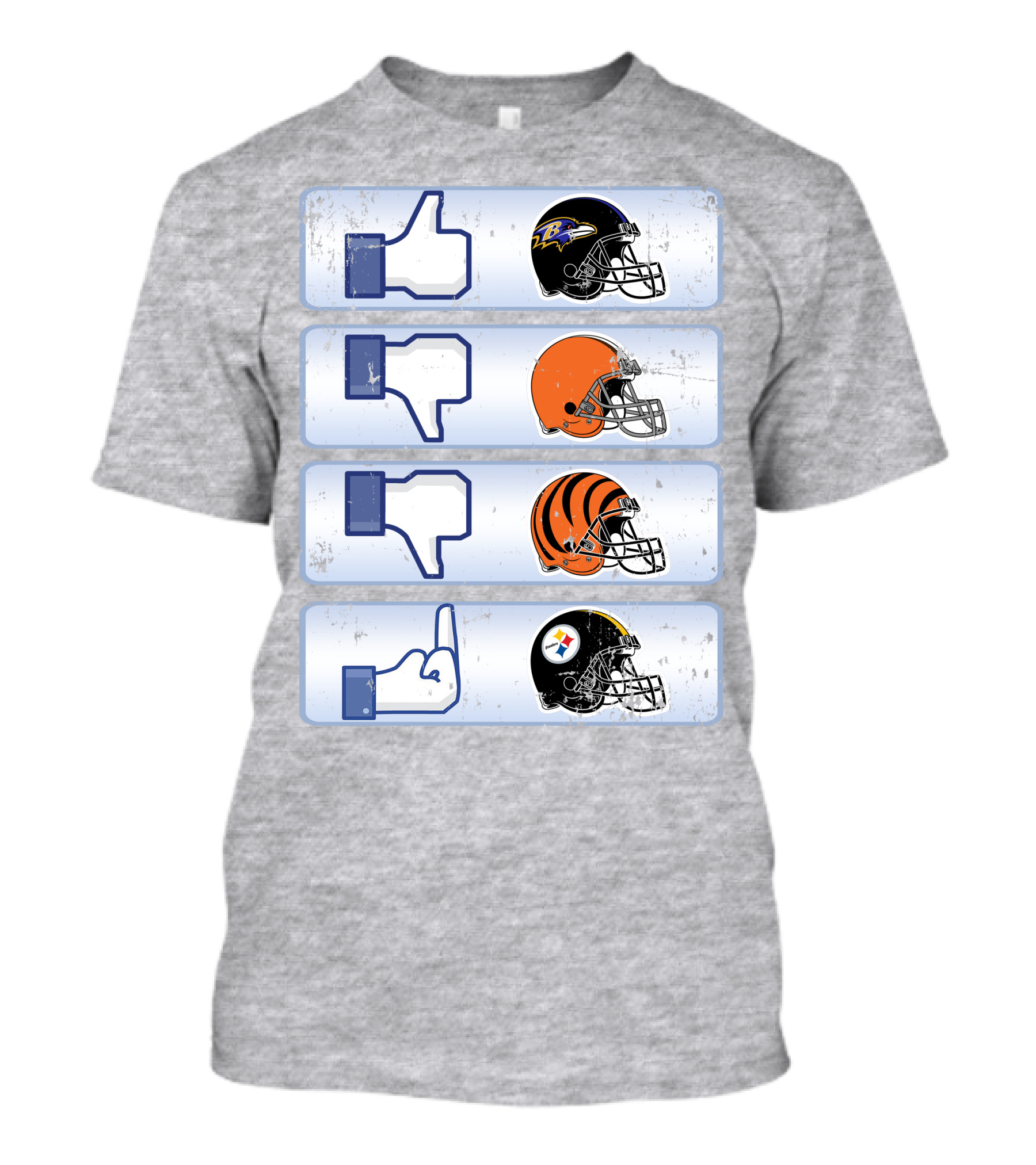 Baltimore Ravens Thumbs Up Helmet Comparison T-Shirt