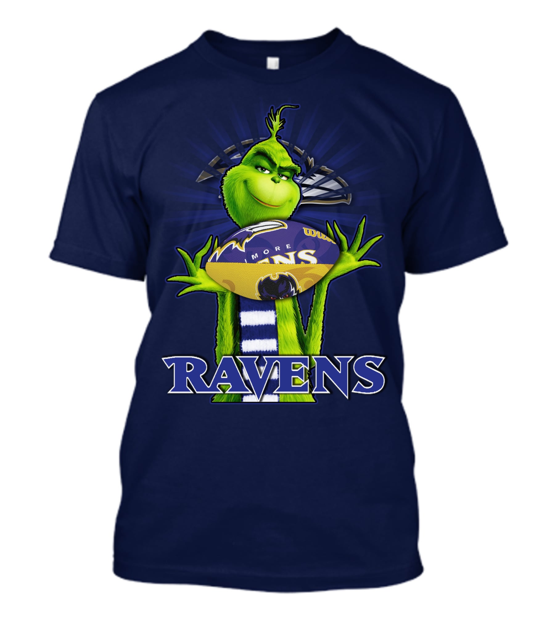 Grinch Holding Baltimore Ravens Football T-Shirt