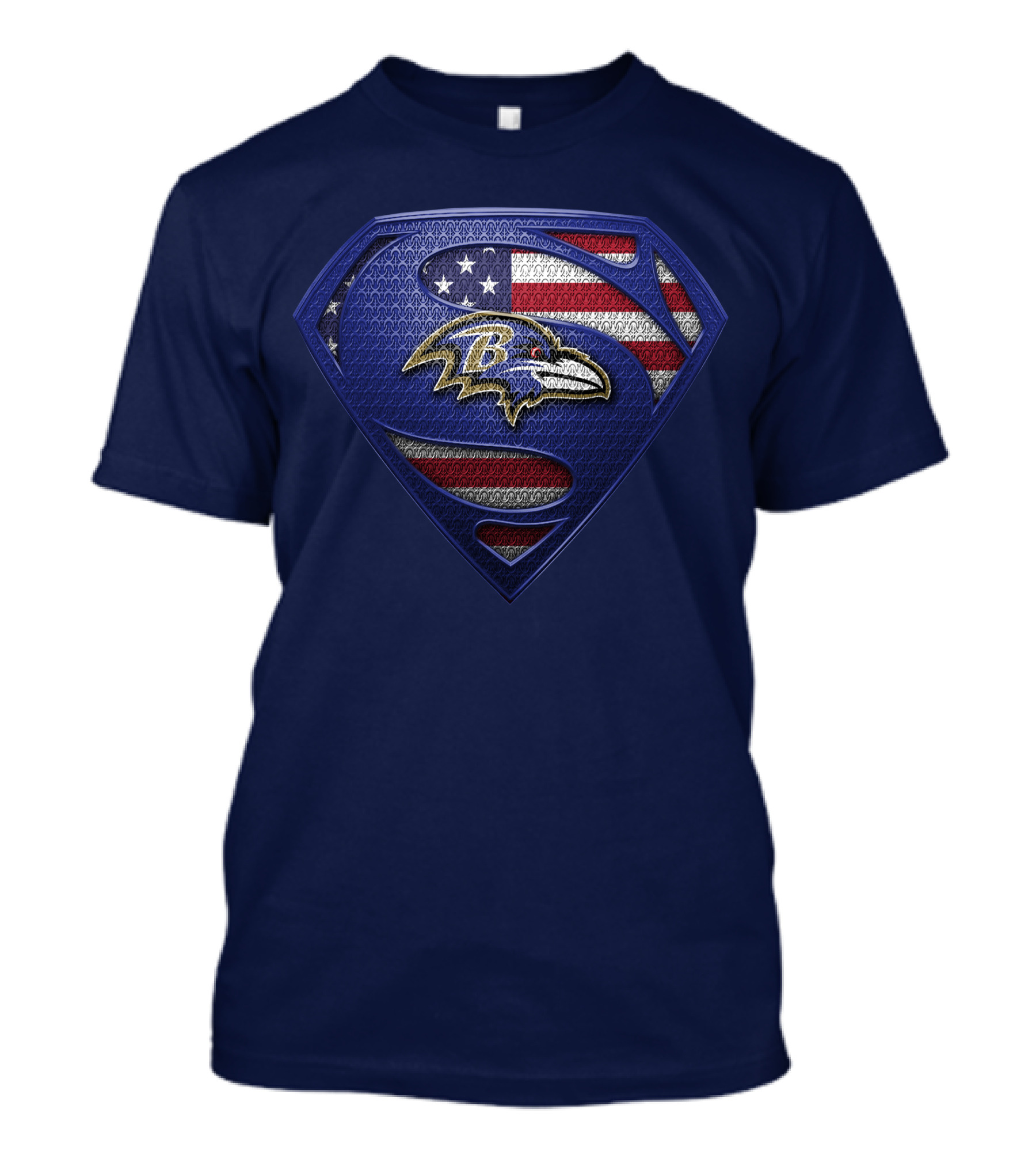 Baltimore Ravens American Flag Superman T-Shirt