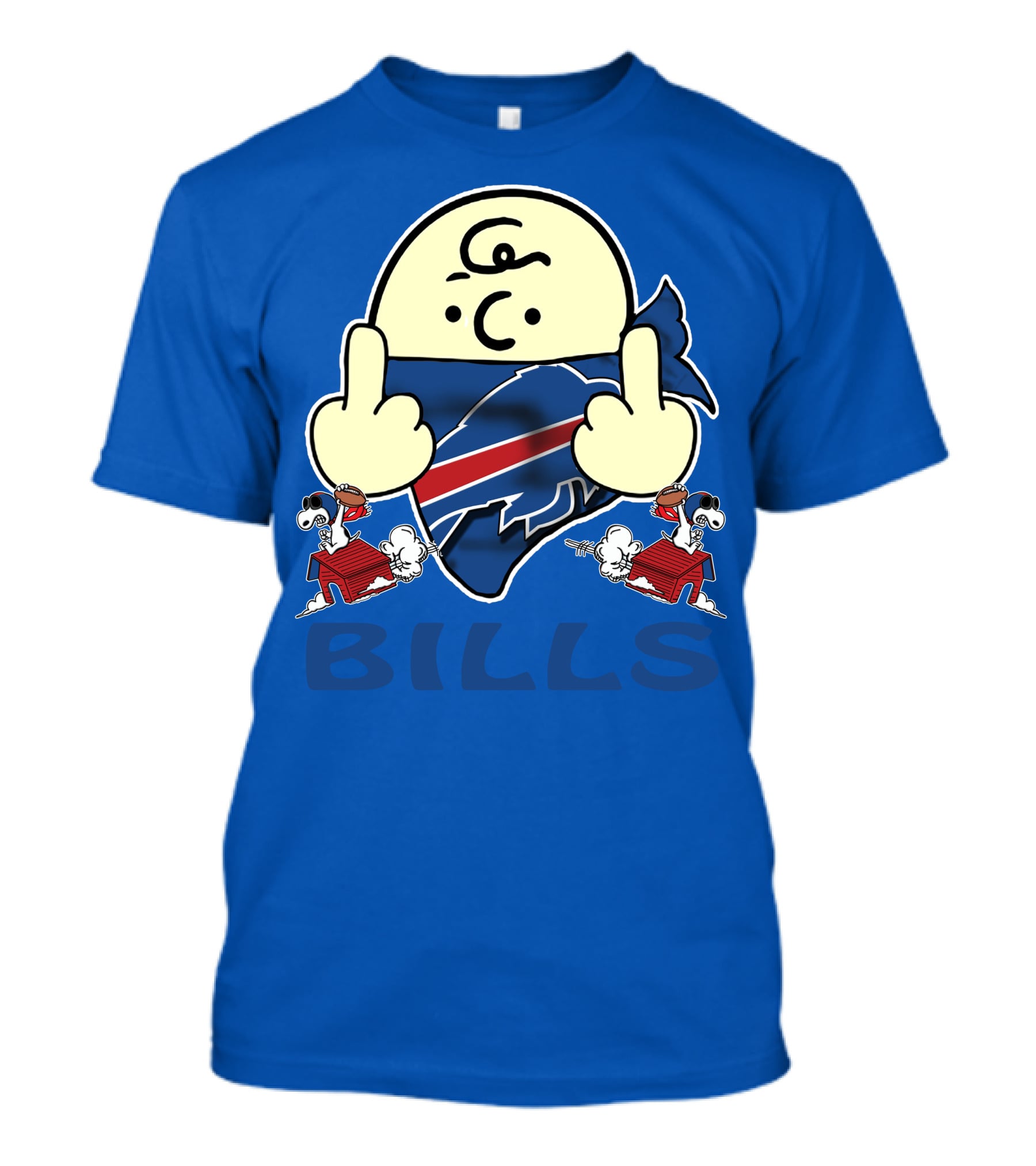 Buffalo Bills Logo With Peanuts Characters T-Shirt