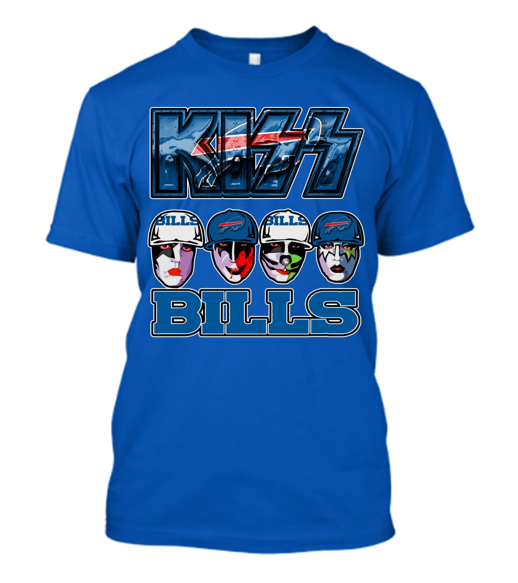 Kiss Buffalo Bills Helmets Face Paint Band Style T-Shirt