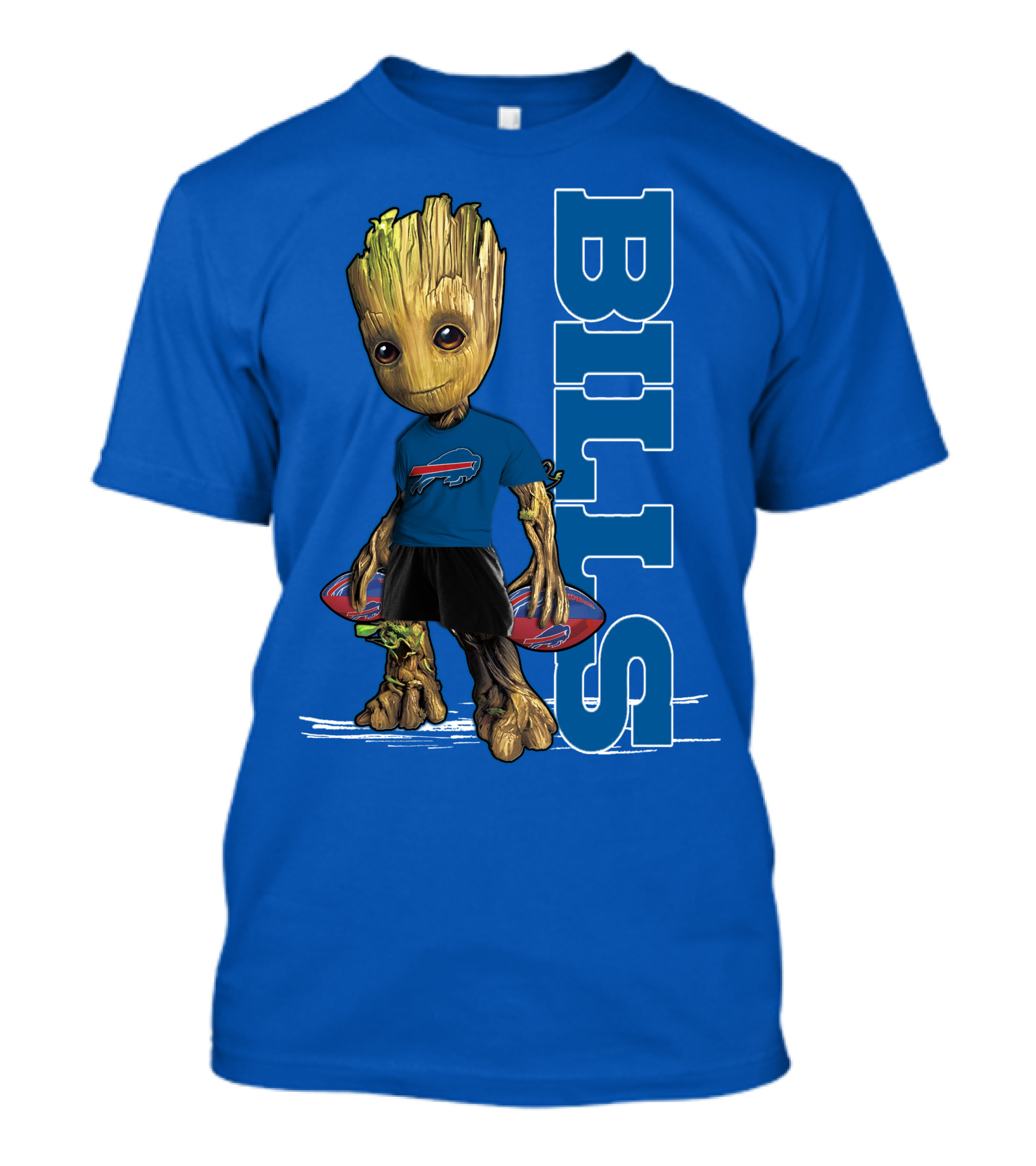 Groot Buffalo Bills Nfl Fan With Team Football Board T-Shirt