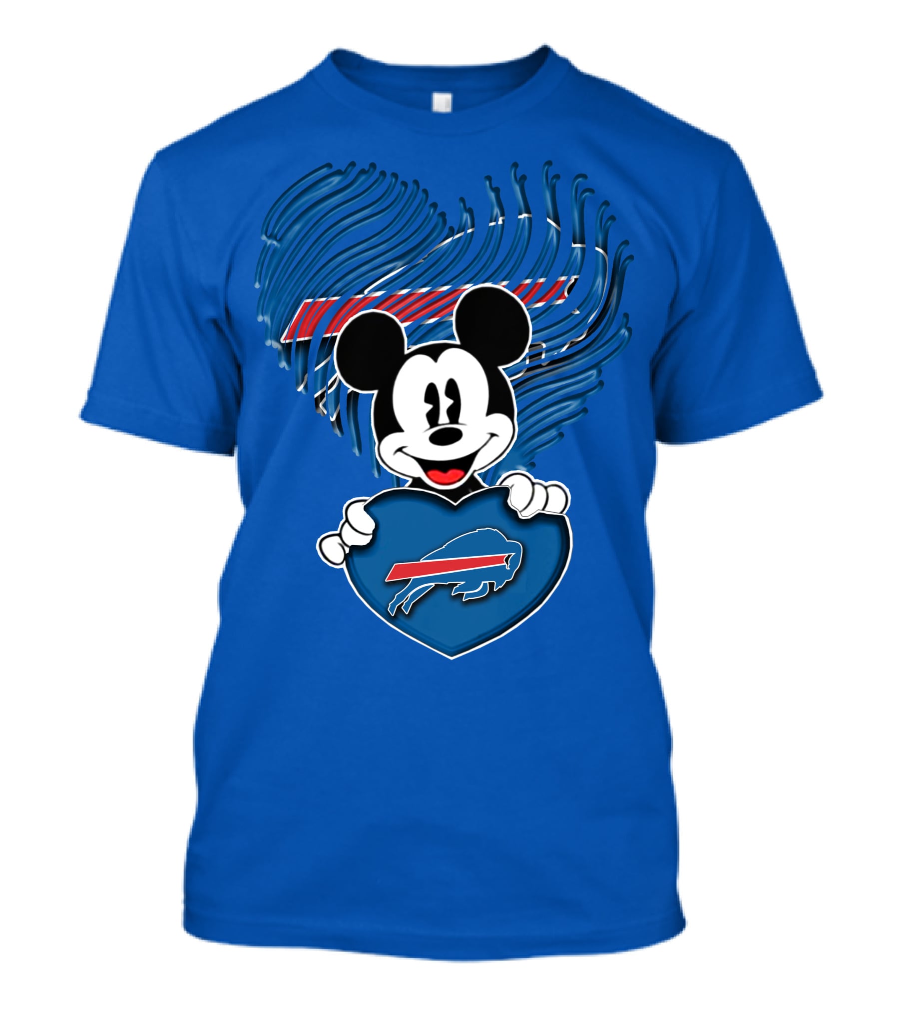 Mick Mouse With Buffalo Bills Heart Logo Fan T-Shirt