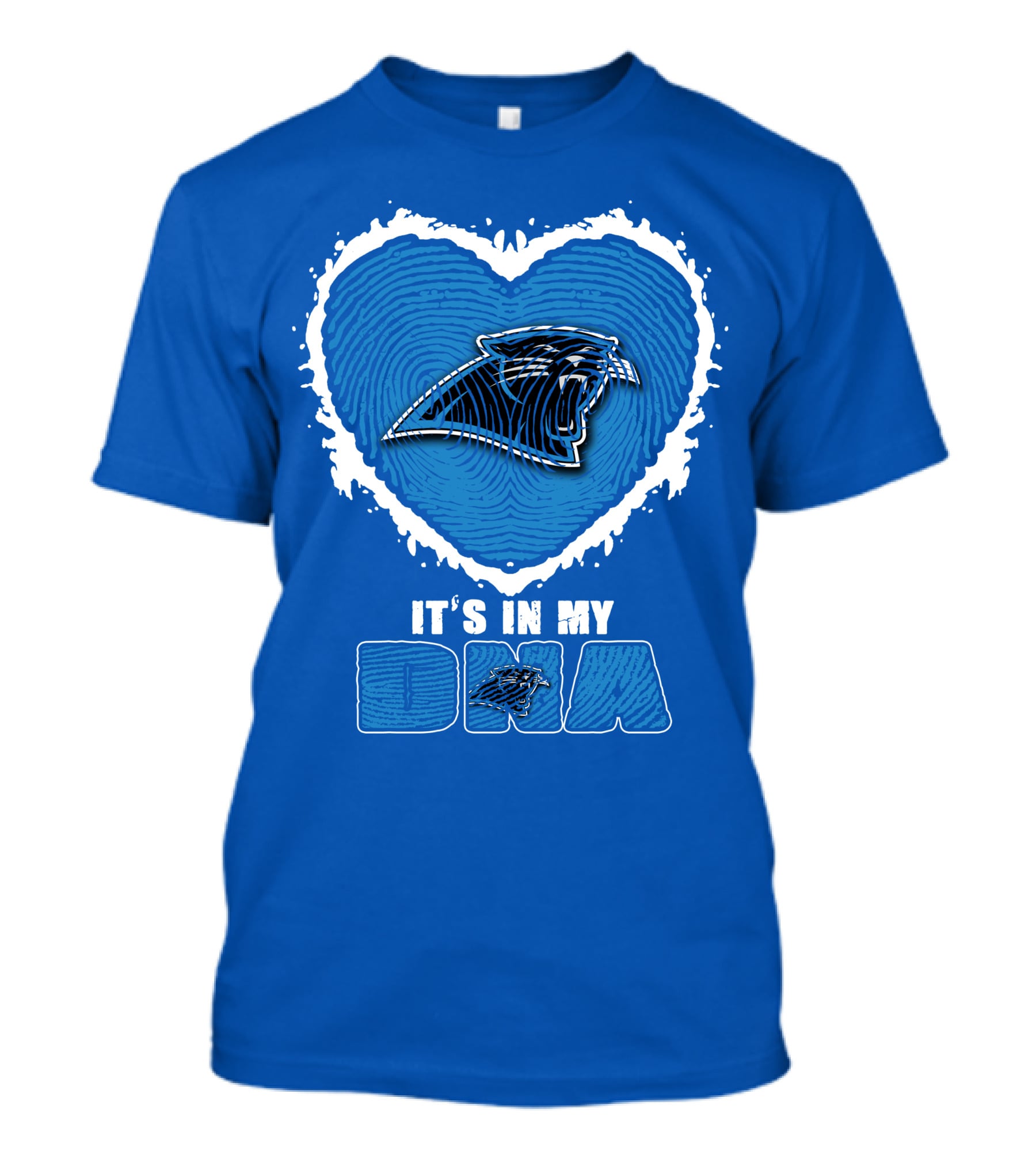 Carolina Panthers It's In My Dna Heart Fingerprint T-Shirt