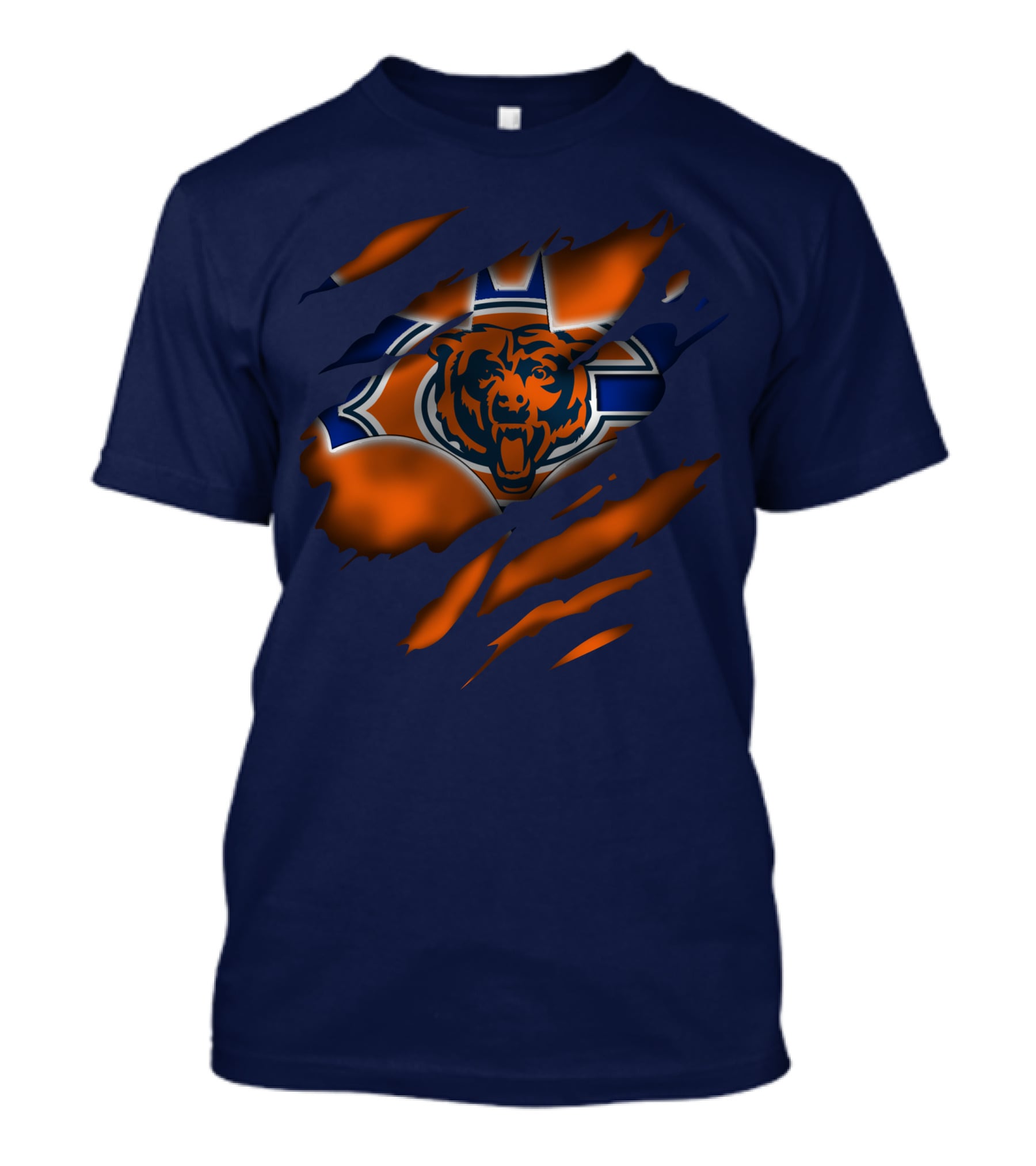 Chicago Bears 07 Vintage Logo Ripped Claw T-Shirt