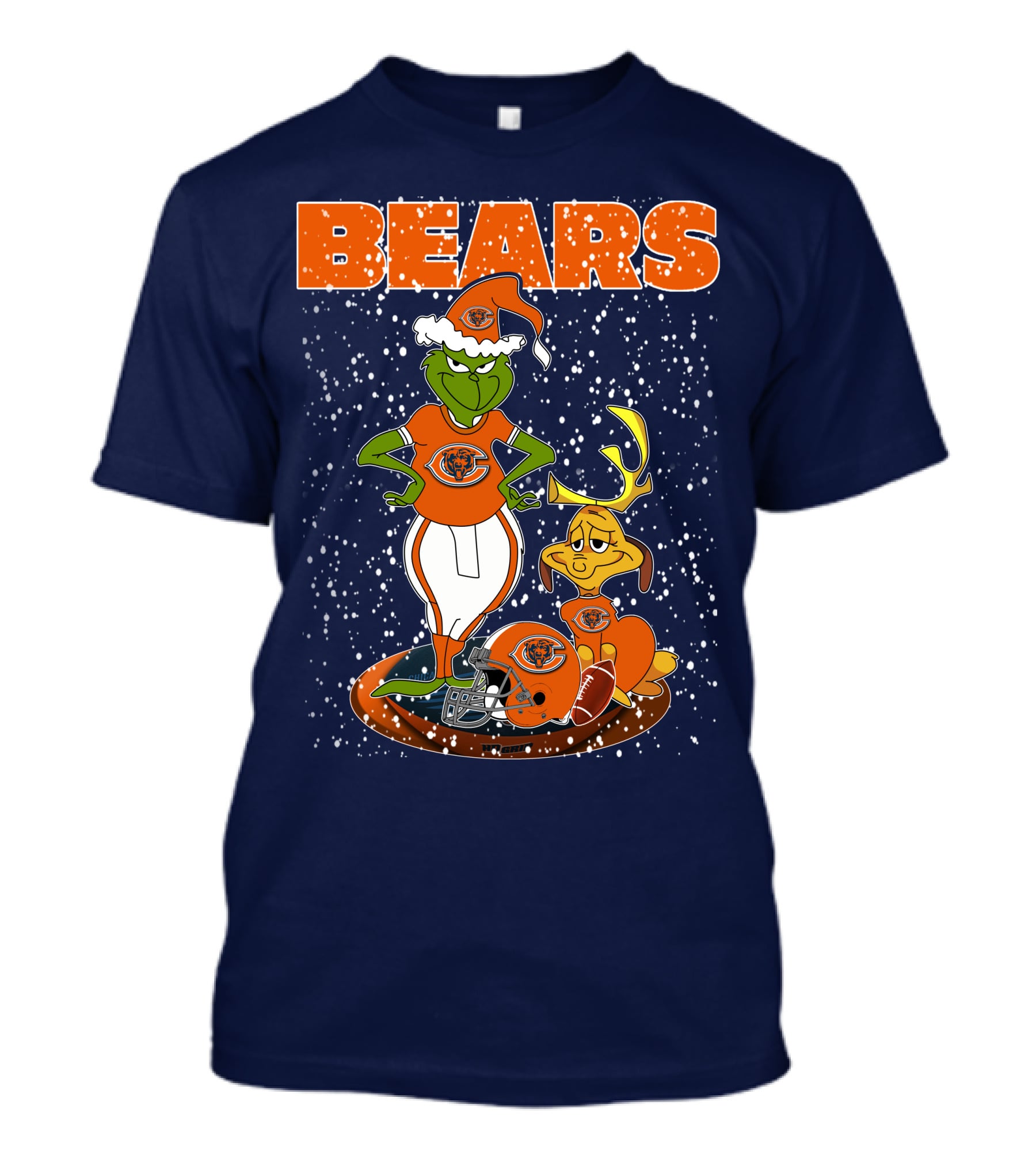 Grinchxmas BEARS Christmas Chicago Football Collaboration T-Shirt