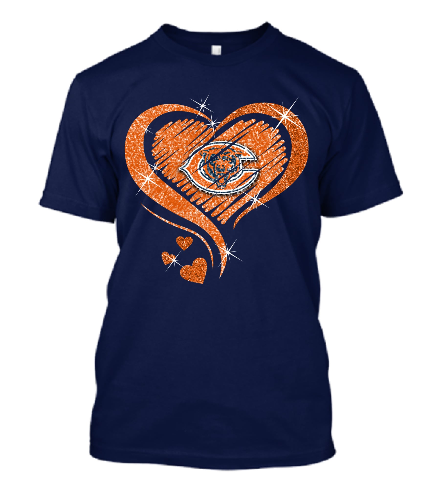 Heart Diamond Chicago Bears Sparkle Hearts T-Shirt