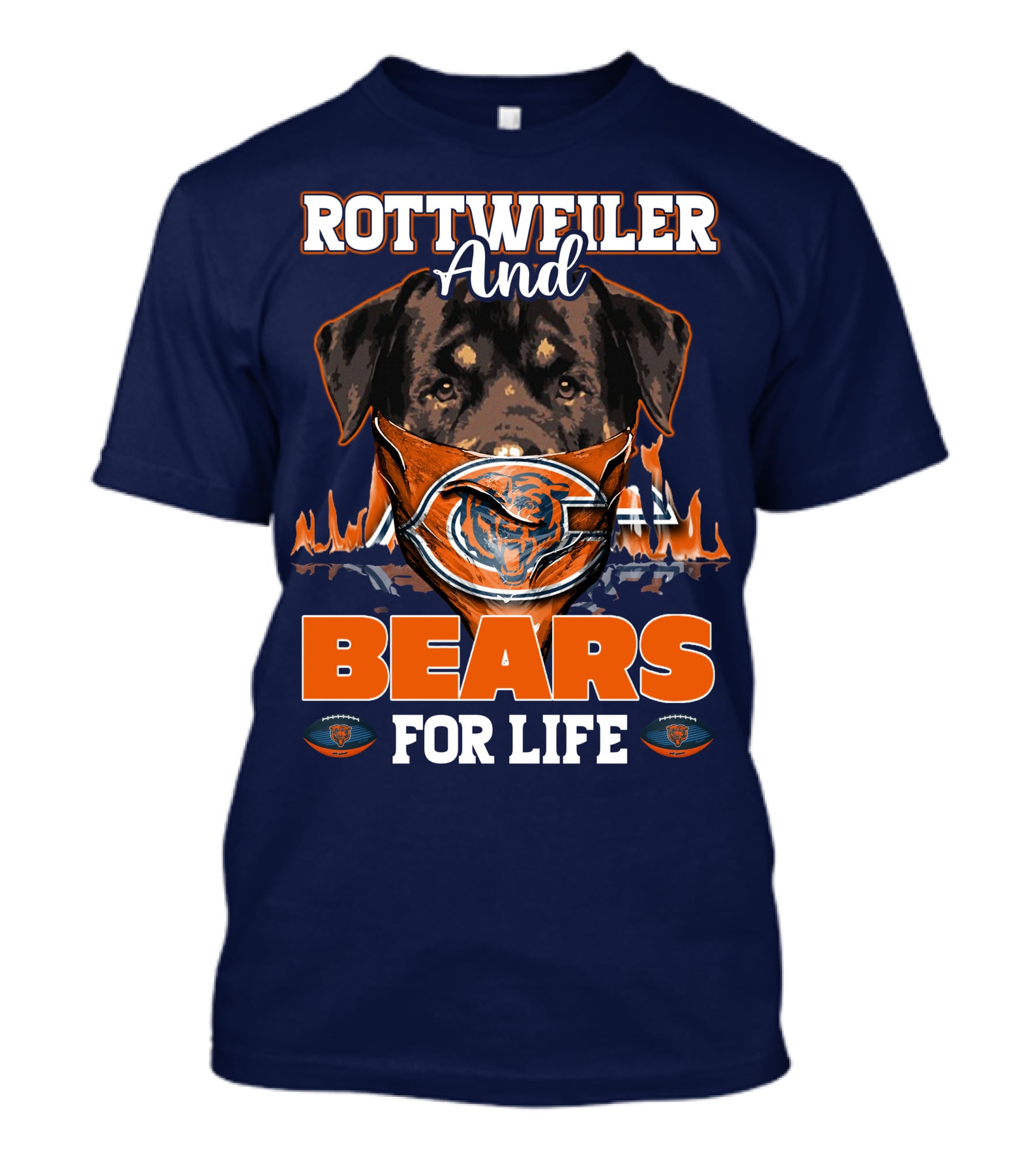 Rottweiler And Chicago Bears For Life T-Shirt