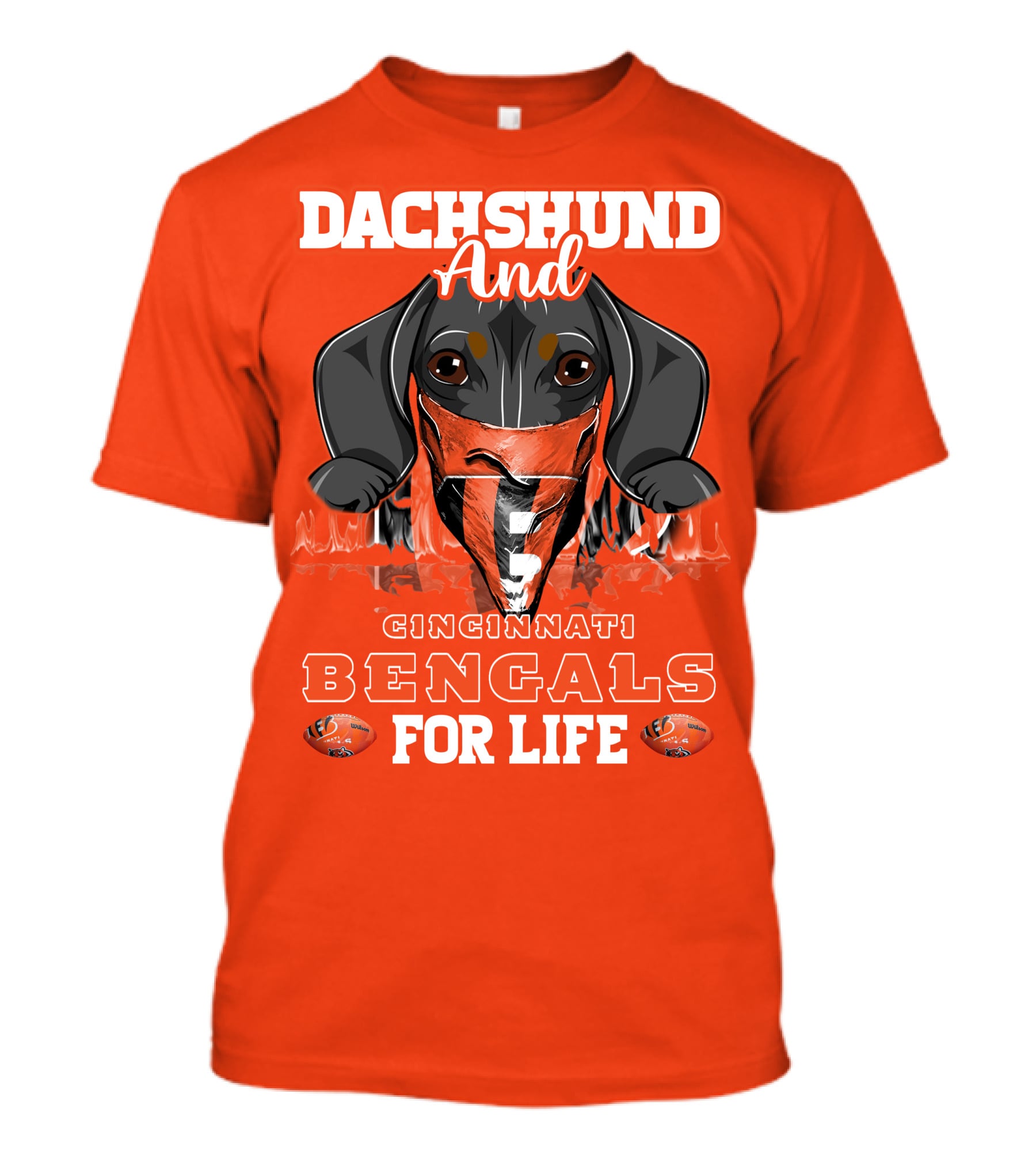 Dachshund And Cincinnati Bengals For Life T-Shirt