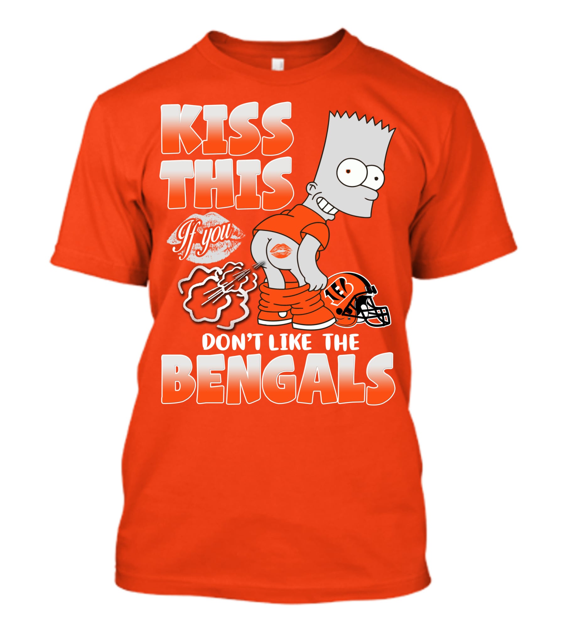 Bart Simpson Kiss This If You Don't Like The Bengals T-Shirt
